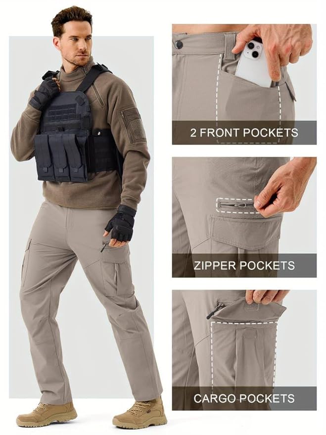 TOPLOT Men's Functional Straight-Fit Cargo Pants