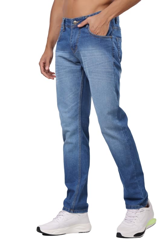 London Hills Men's Regular Fit Mid Rise Denim Jeans
