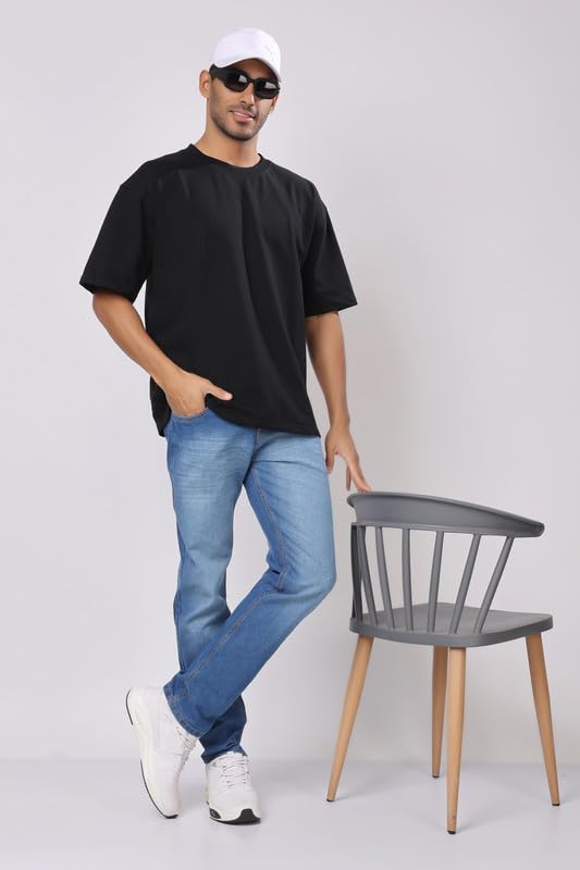 London Hills Men's Regular Fit Mid Rise Denim Jeans