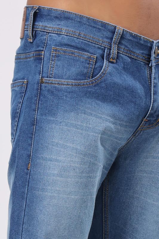 London Hills Men's Regular Fit Mid Rise Denim Jeans
