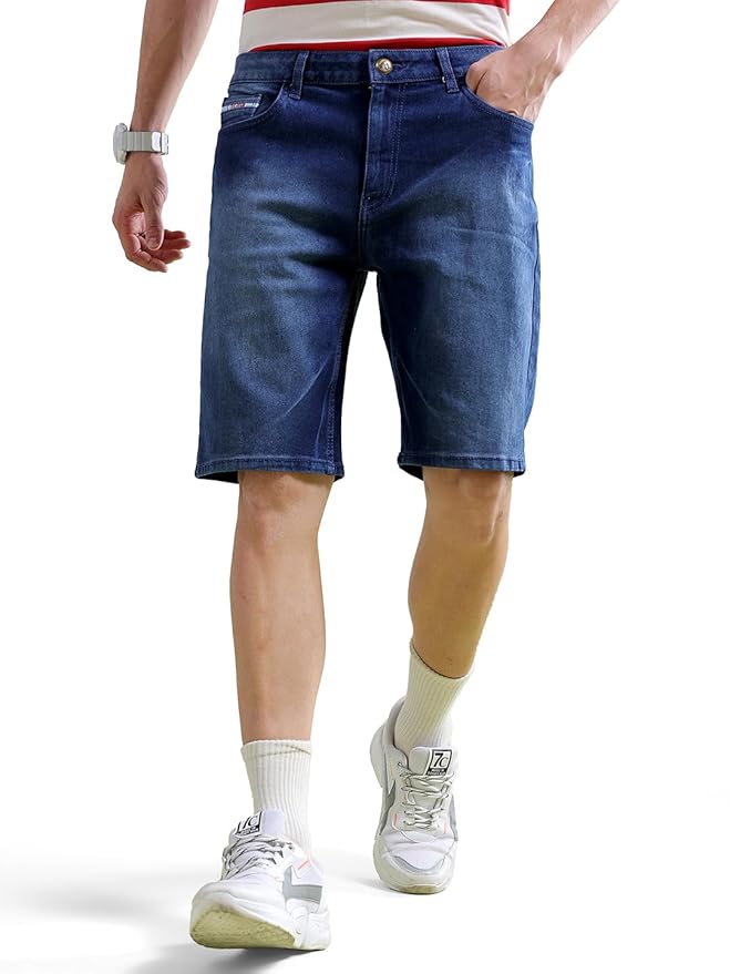 The Indian Garage Co Men's Straight Fit Denim Shorts