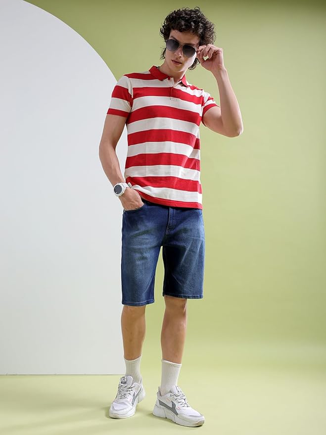 The Indian Garage Co Men's Straight Fit Denim Shorts