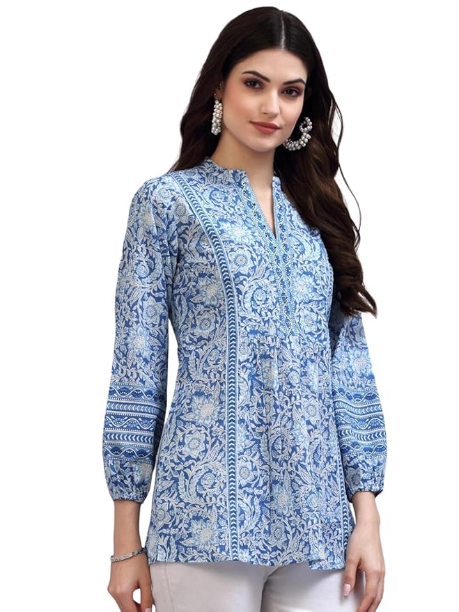 rytras Women's Floral Printed Cotton Regular Fit Top