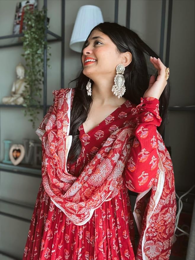 Rangnavi Women's Printed Kurta with Palazzo & Dupatta | Ethnic set | Kurta set