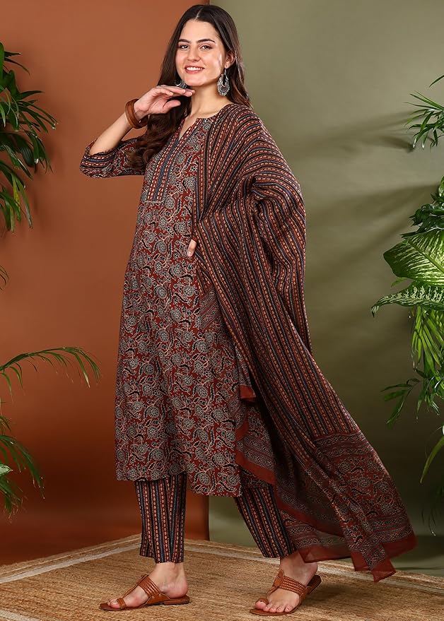 Yash Gallery Women's Cotton Regular Fit Casual Kurta