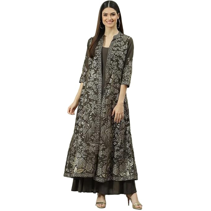 BIBA Solid Polyester Straight Fit Womens Kurta