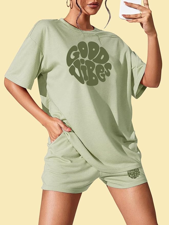 KSHS Women's Cotton Printed Night Suit Set of Top & Shorts