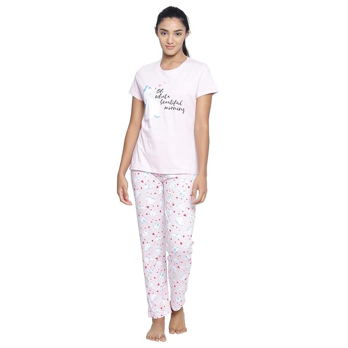 Real Basics Women's Cotton Animal Print Pajama Set Pack of 2