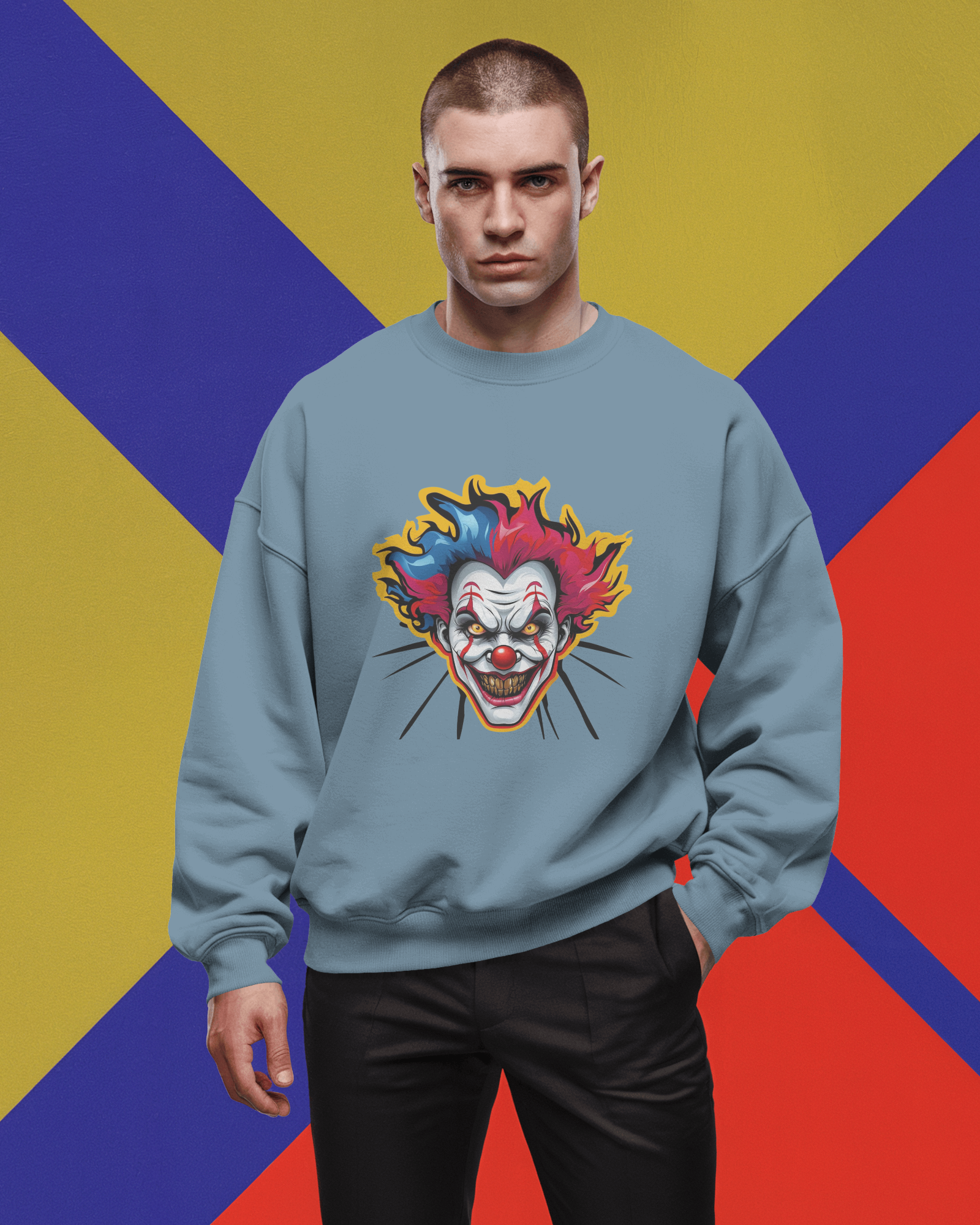 Cloth Wolf Oversized Sweatshirt – “Psycho Clown” Edition