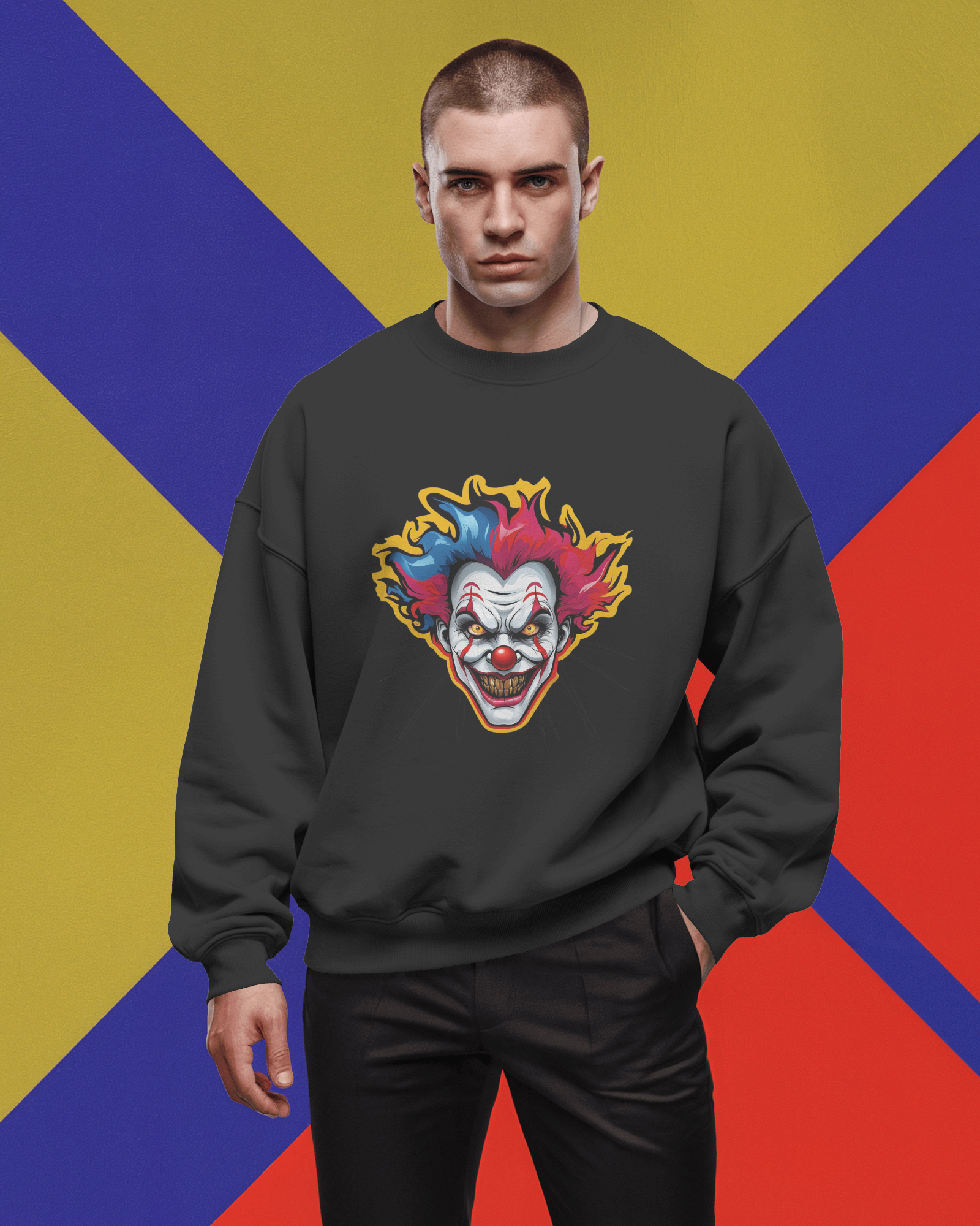 Cloth Wolf Oversized Sweatshirt – “Psycho Clown” Edition