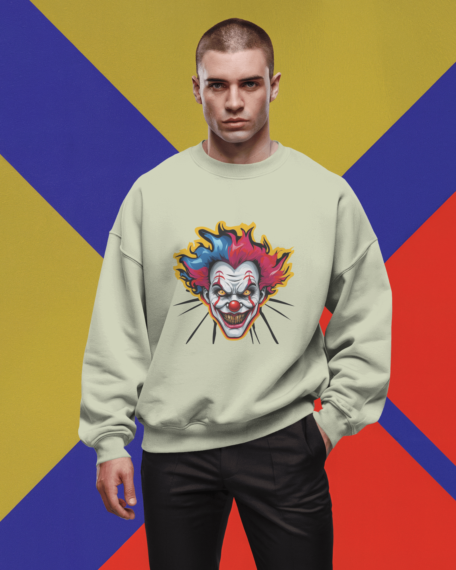 Cloth Wolf Oversized Sweatshirt – “Psycho Clown” Edition