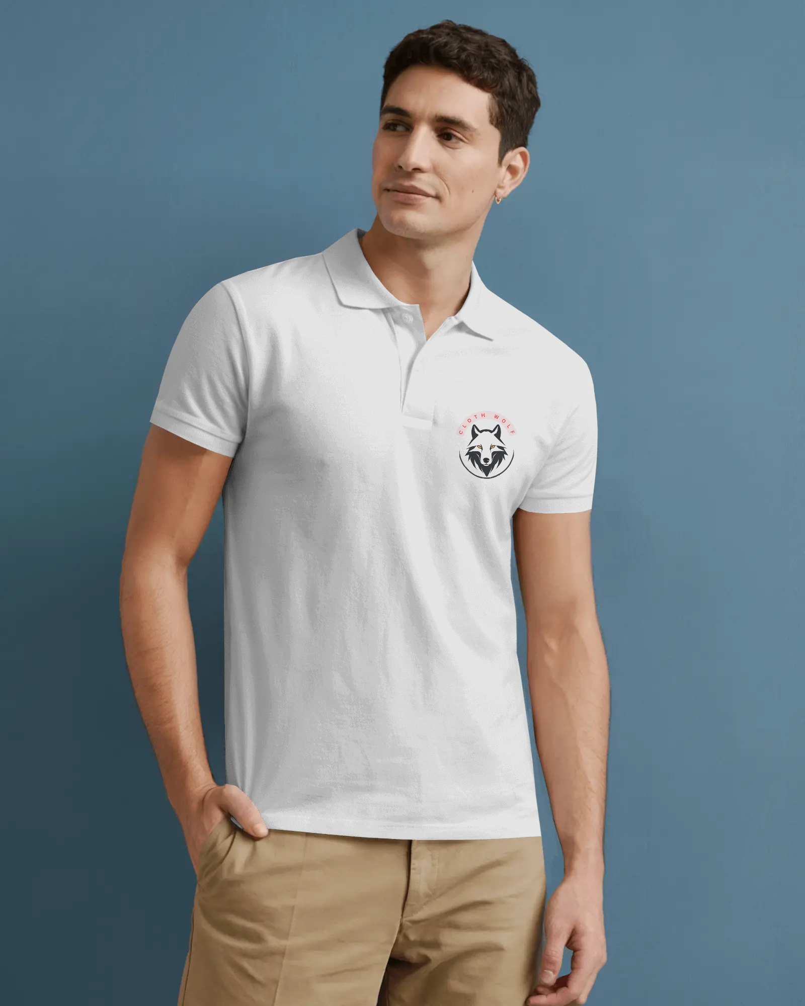 Cloth Wolf Premium Polo T-Shirt – Embroidered Edition (220 GSM)