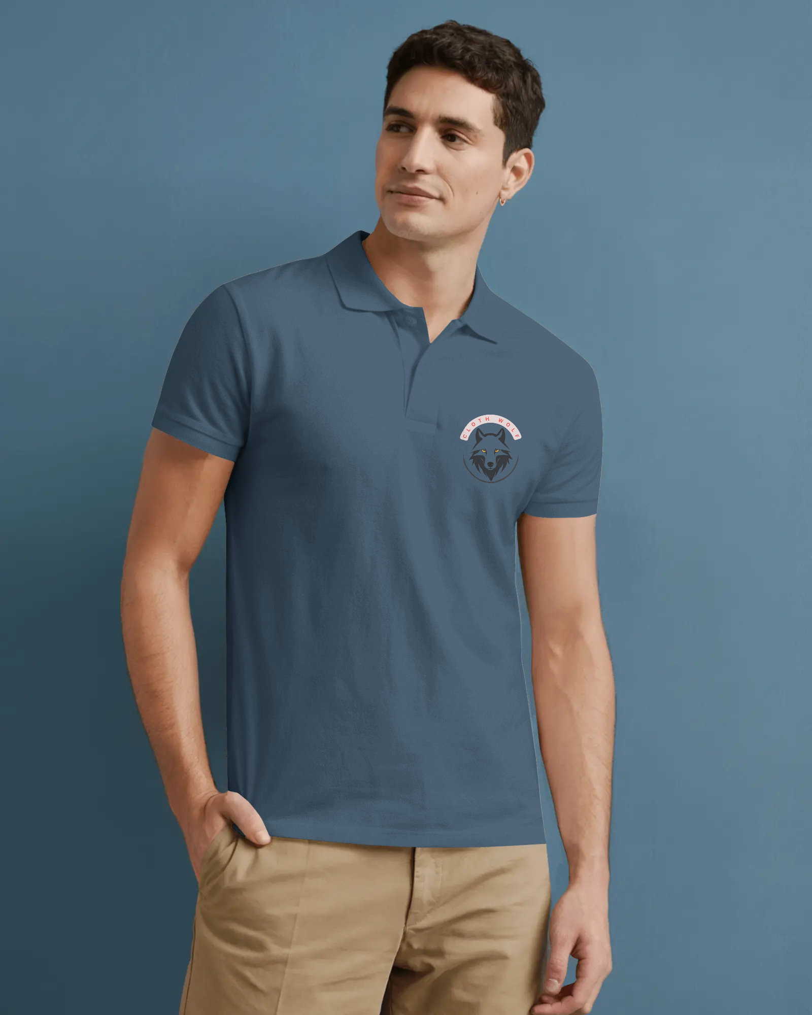  Cloth Wolf Premium Polo T-Shirt – Embroidered Edition (220 GSM)