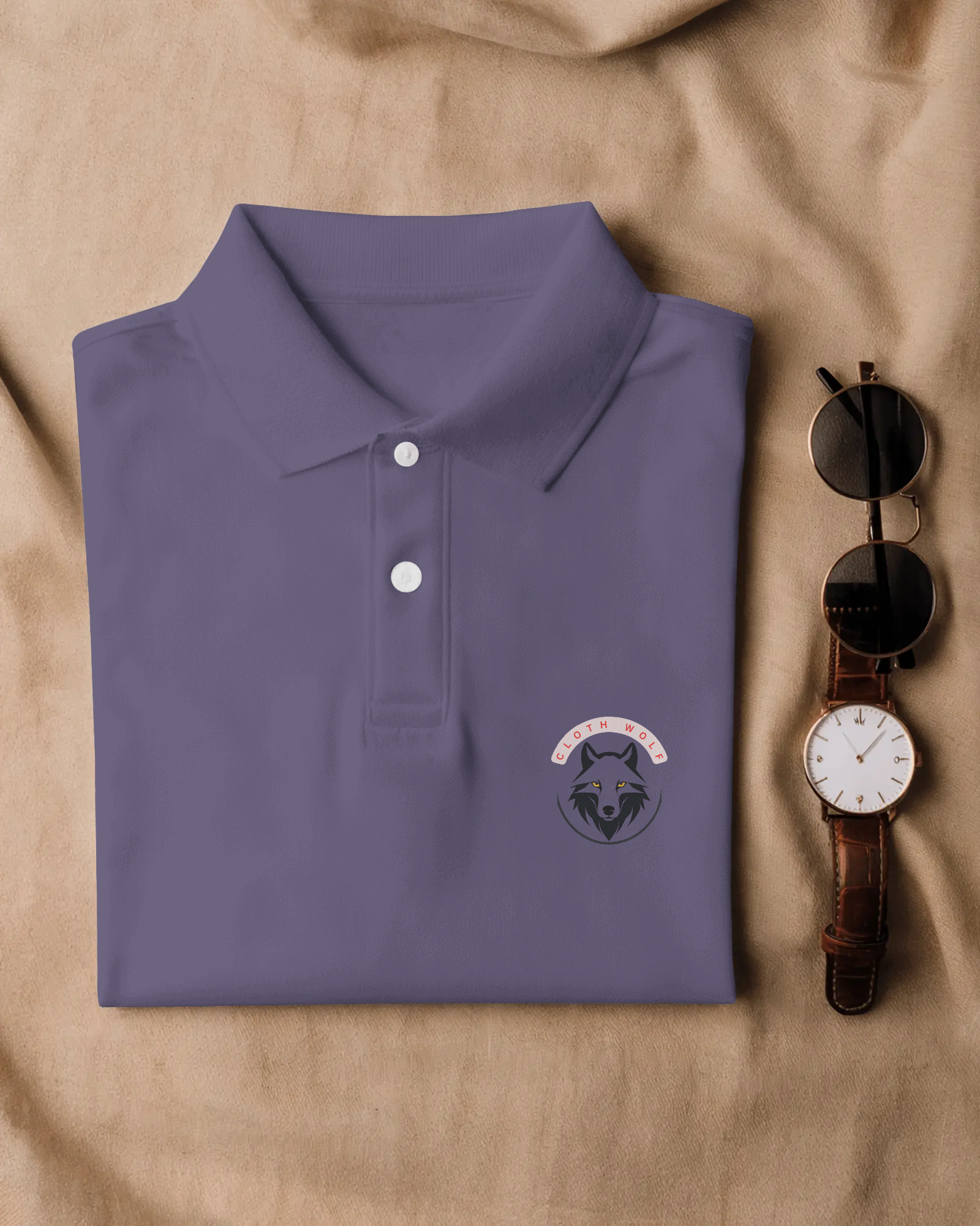 Cloth Wolf Premium Polo T-Shirt – Embroidered Edition (220 GSM)