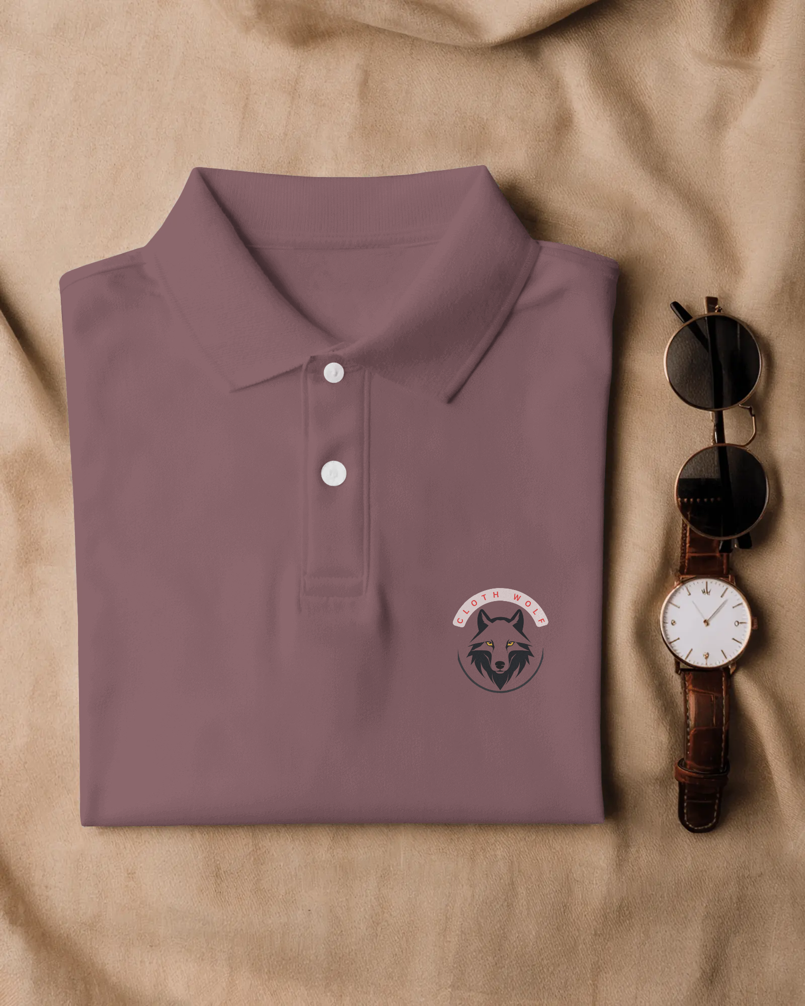  Cloth Wolf Premium Polo T-Shirt – Embroidered Edition (220 GSM)