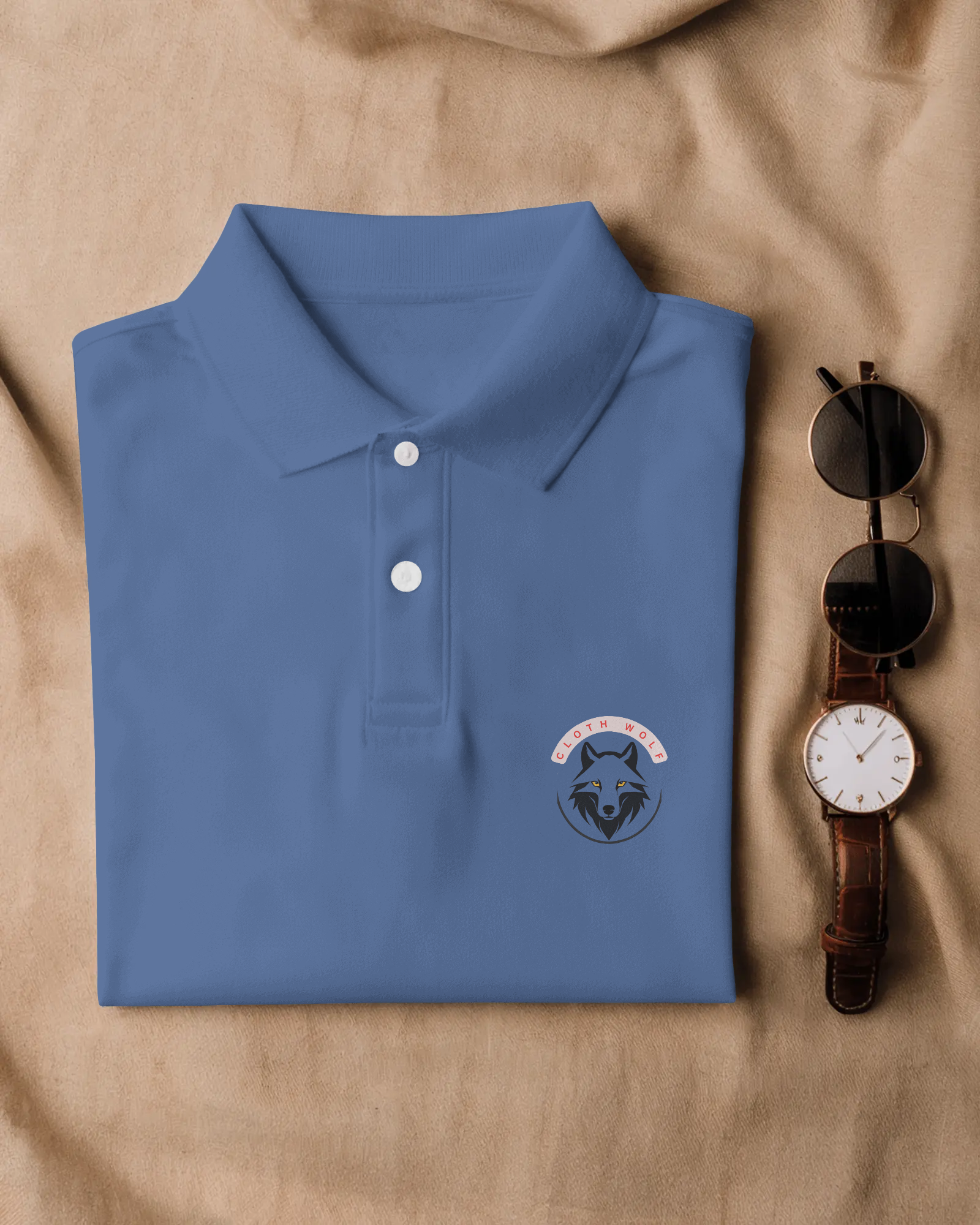 Cloth Wolf Premium Polo T-Shirt – Embroidered Edition (220 GSM)