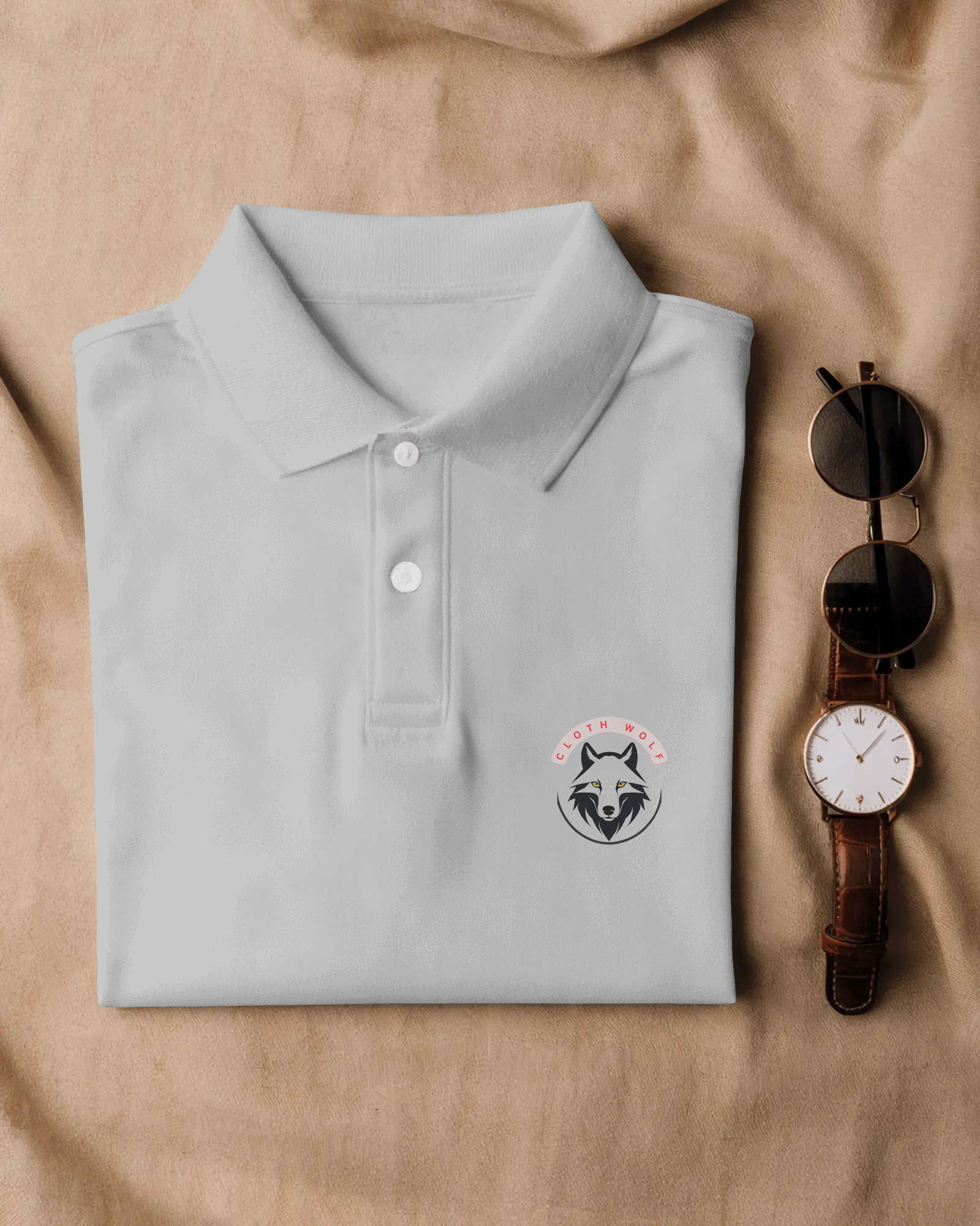 Cloth Wolf Premium Polo T-Shirt – Embroidered Edition (220 GSM)