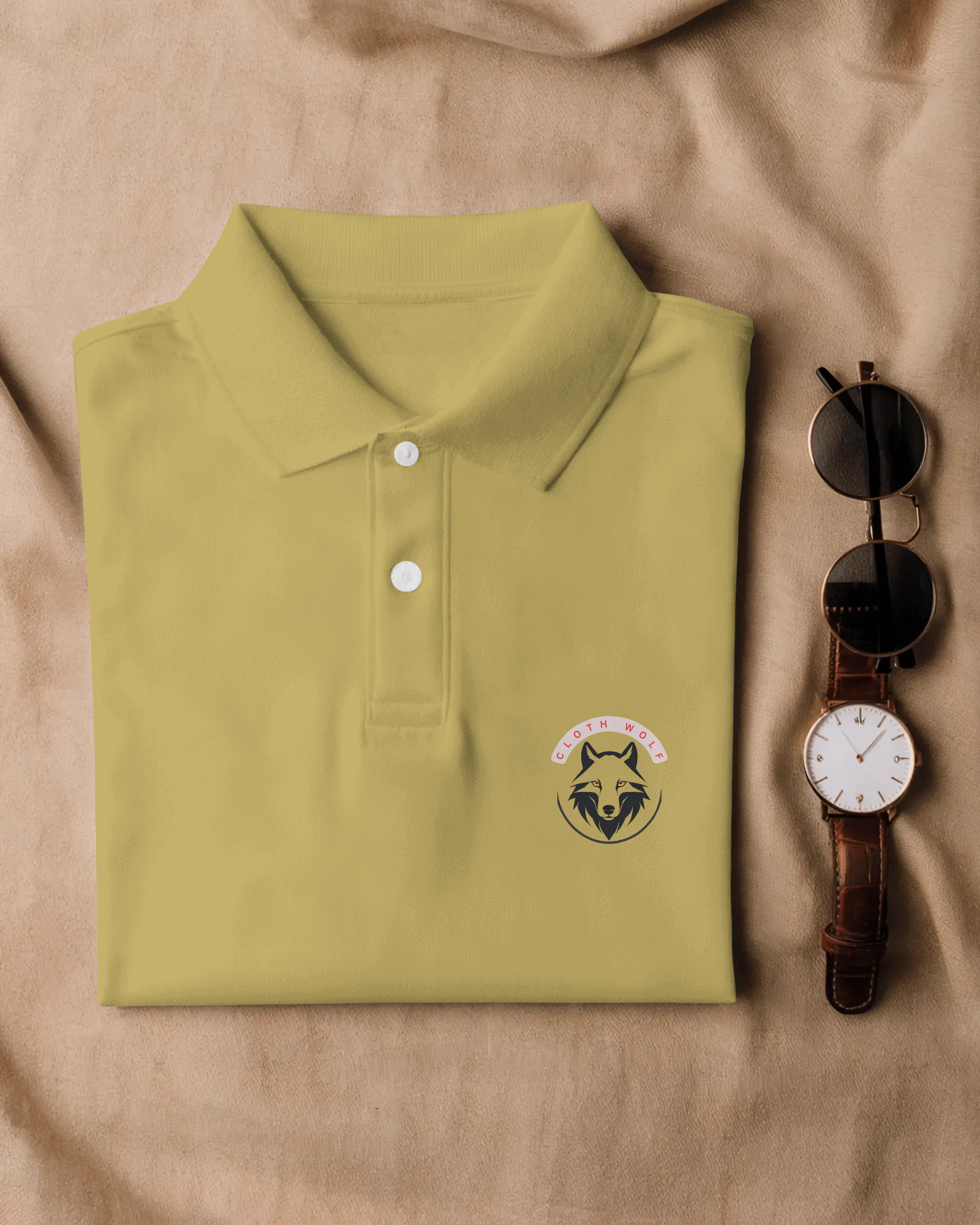 Cloth Wolf Premium Polo T-Shirt – Embroidered Edition (220 GSM)