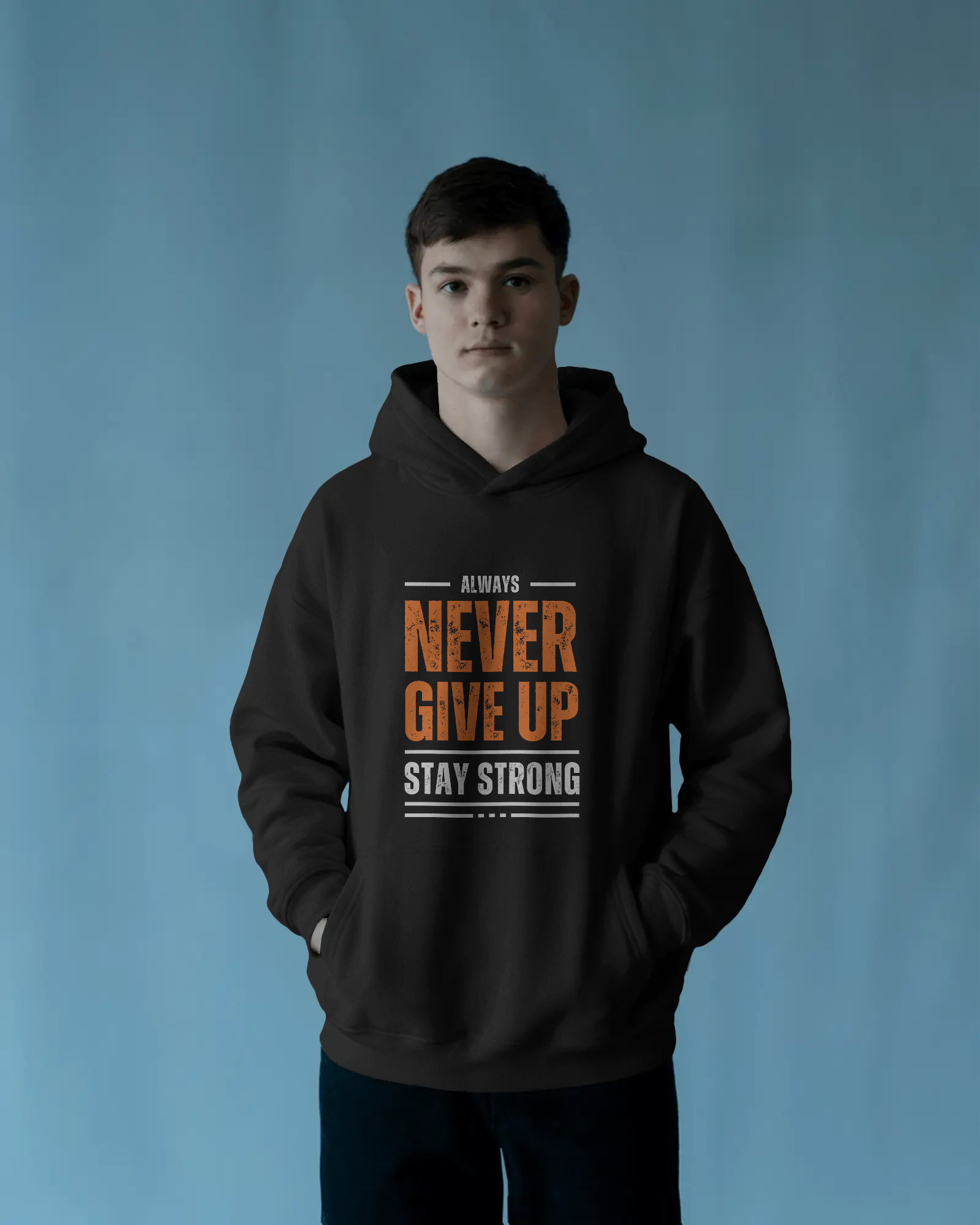 Cloth Wolf – "Never Give Up" Hoodie