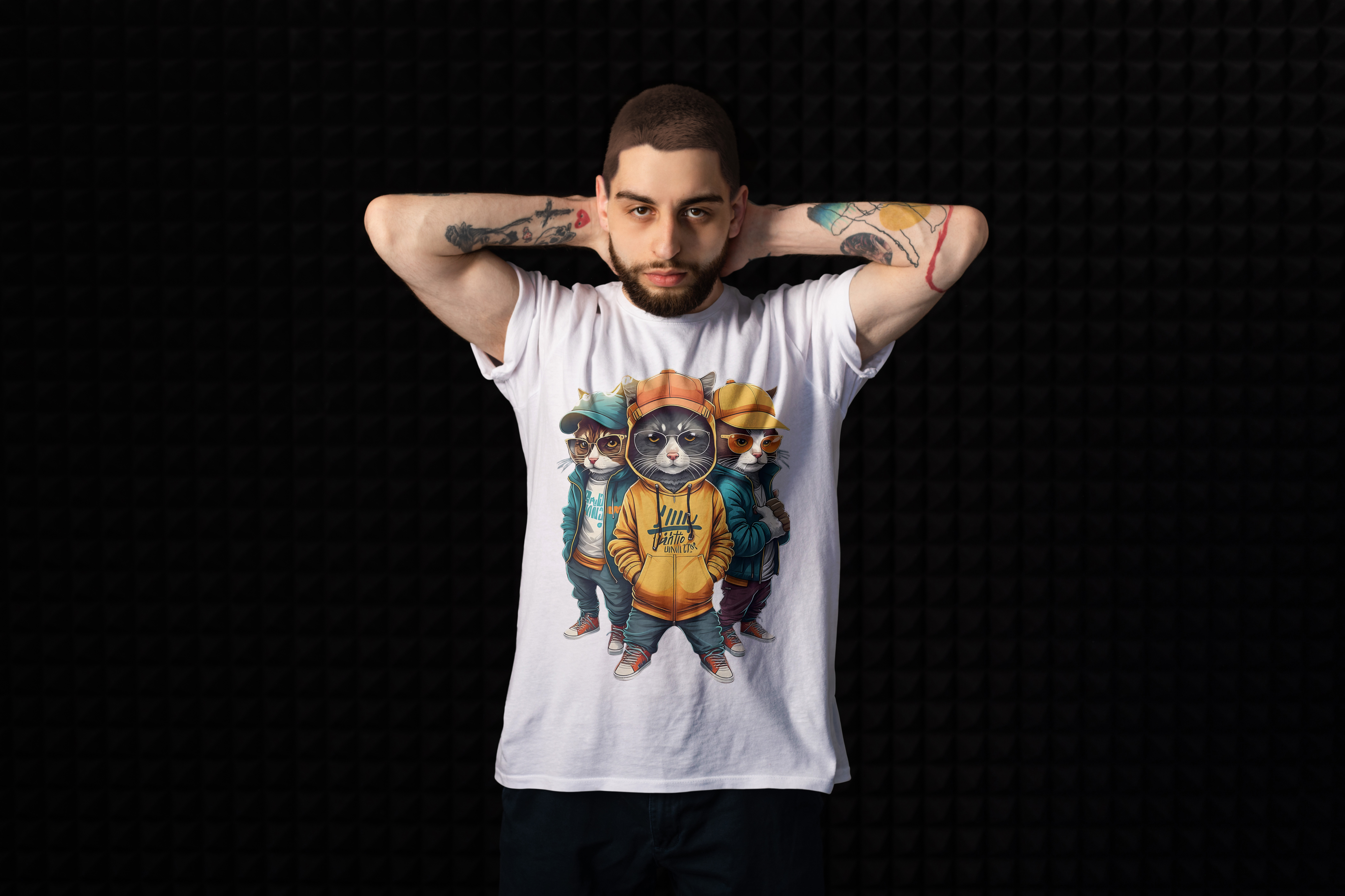 “Hoodie Cats” Oversized T-Shirt