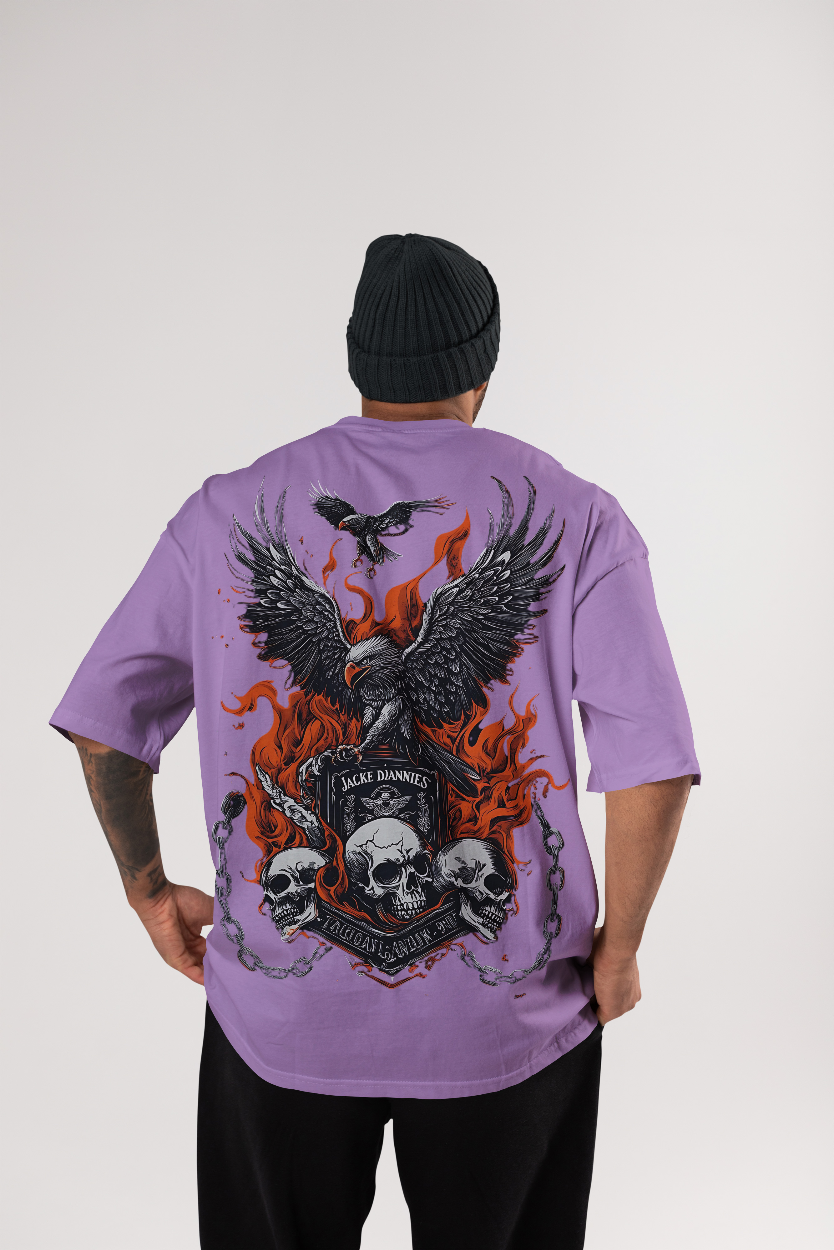 Cloth Wolf Oversized T-Shirt – “Flaming Raven” Edition