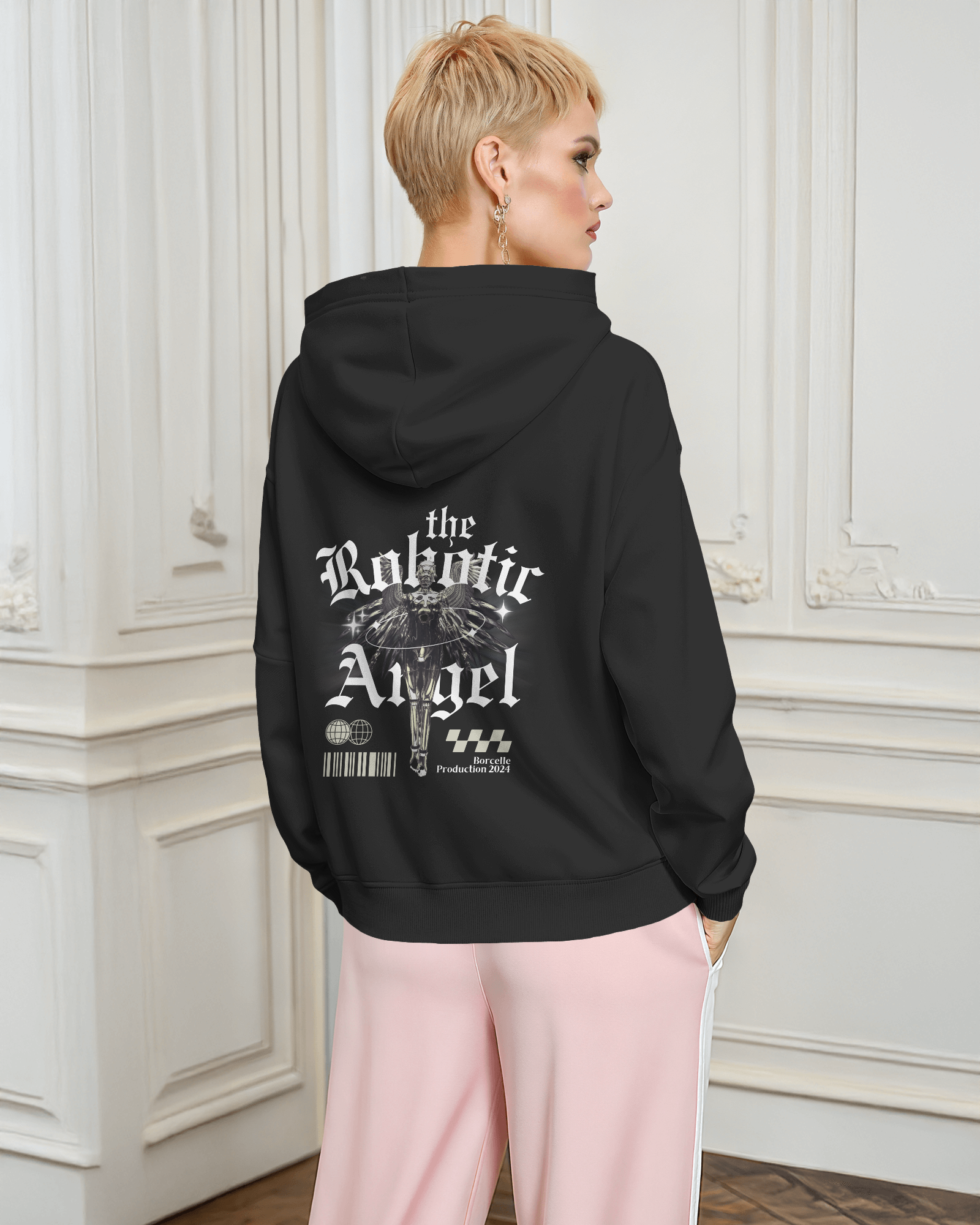 “Robotic Angel” – Urban Luxe Hoodie by Cloth Wolf