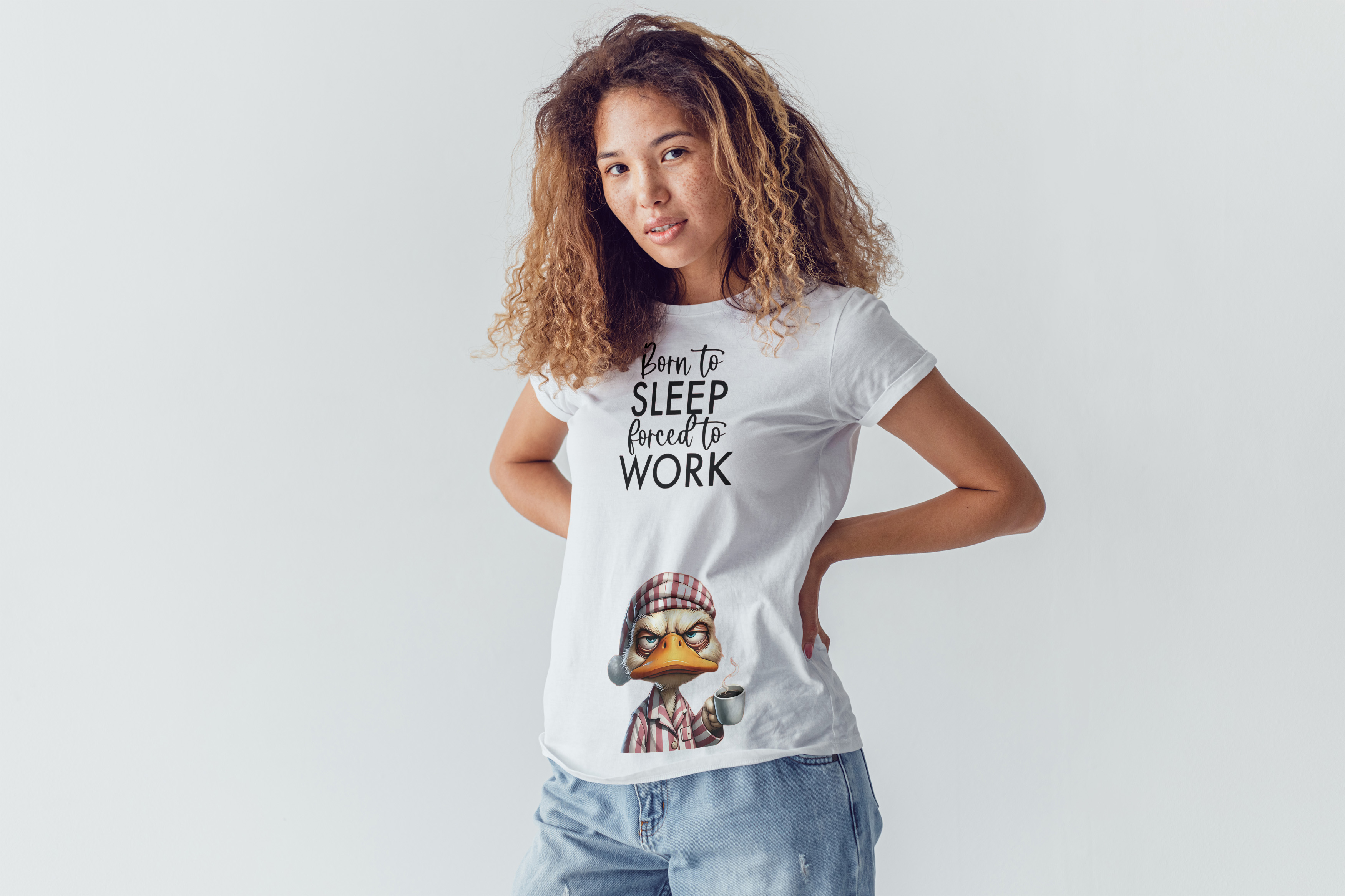 "Born to Sleep, Forced to Work" Regular Fit T-Shirt