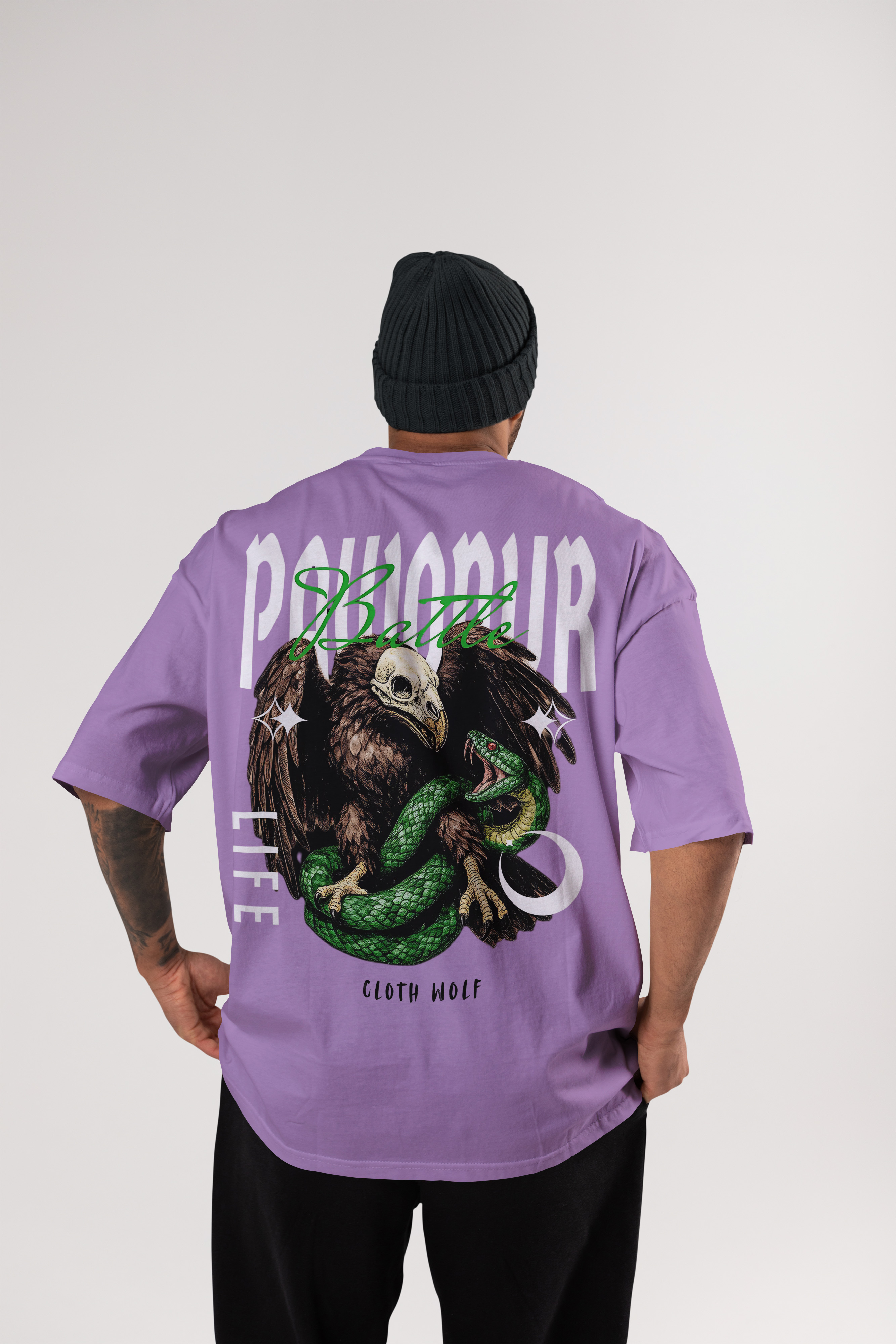 Cloth Wolf “Battle Life” Oversized T-Shirt