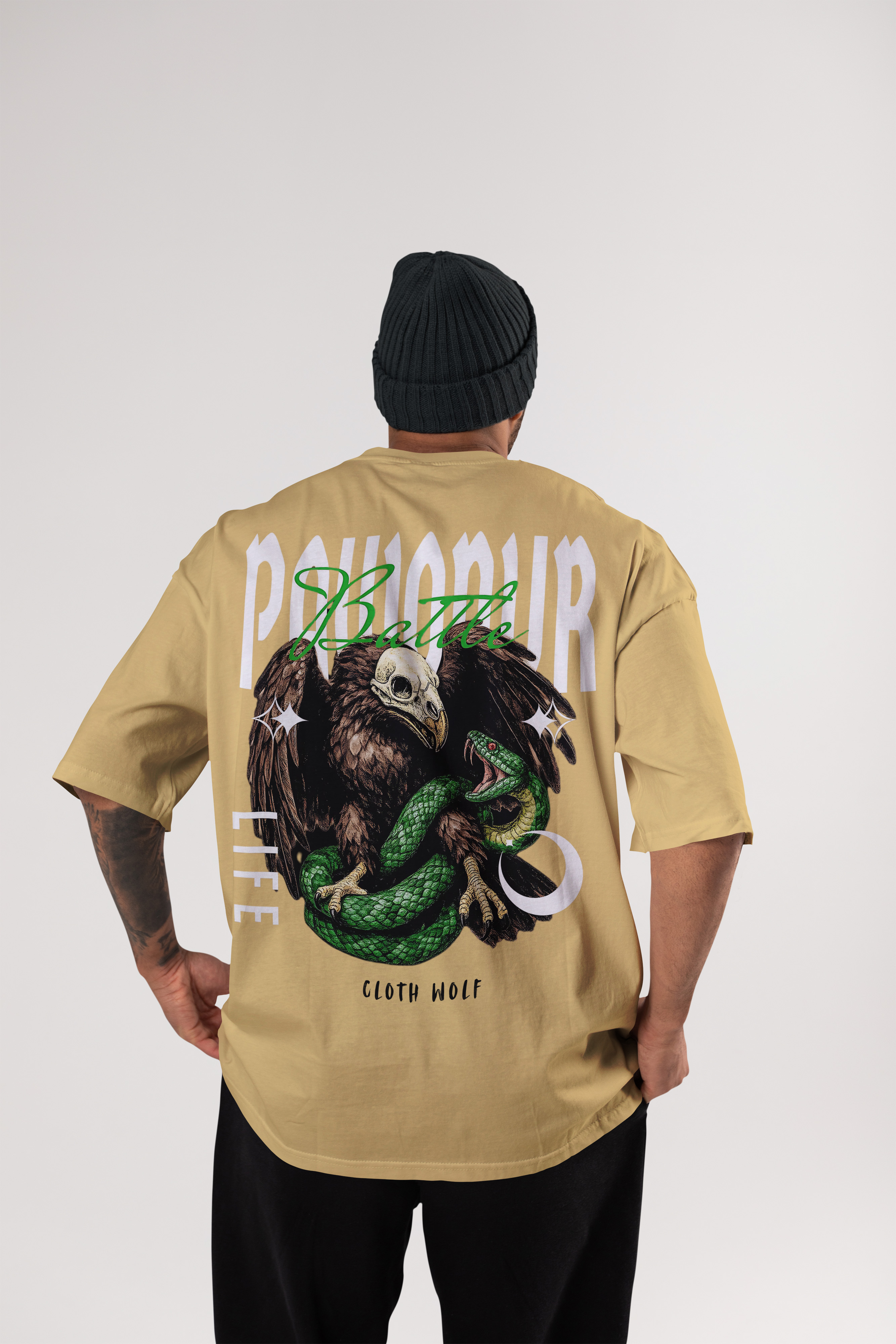 Cloth Wolf “Battle Life” Oversized T-Shirt