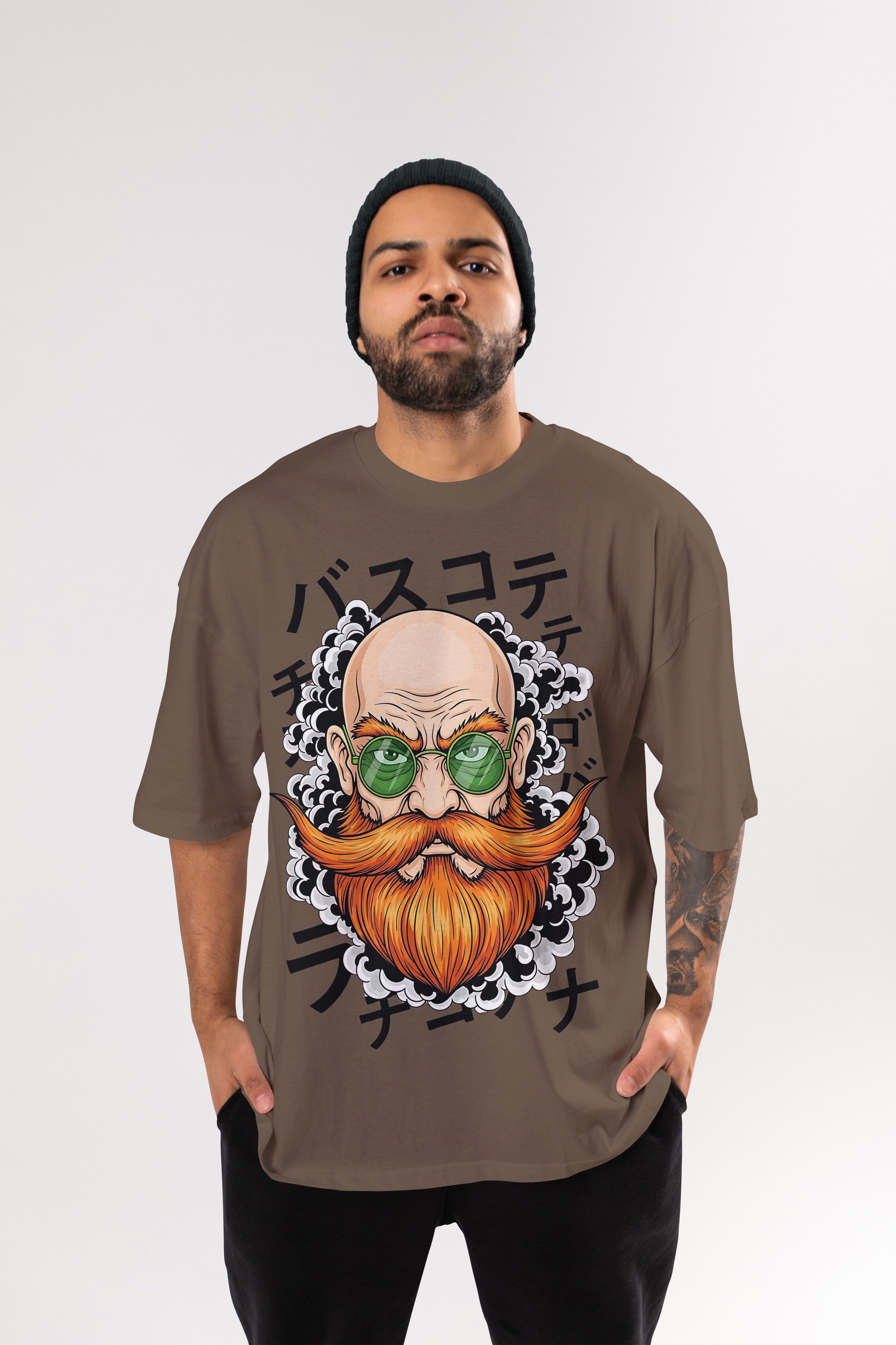 Cloth Wolf Oversized T-Shirt – “Bearded Sensei” Edition