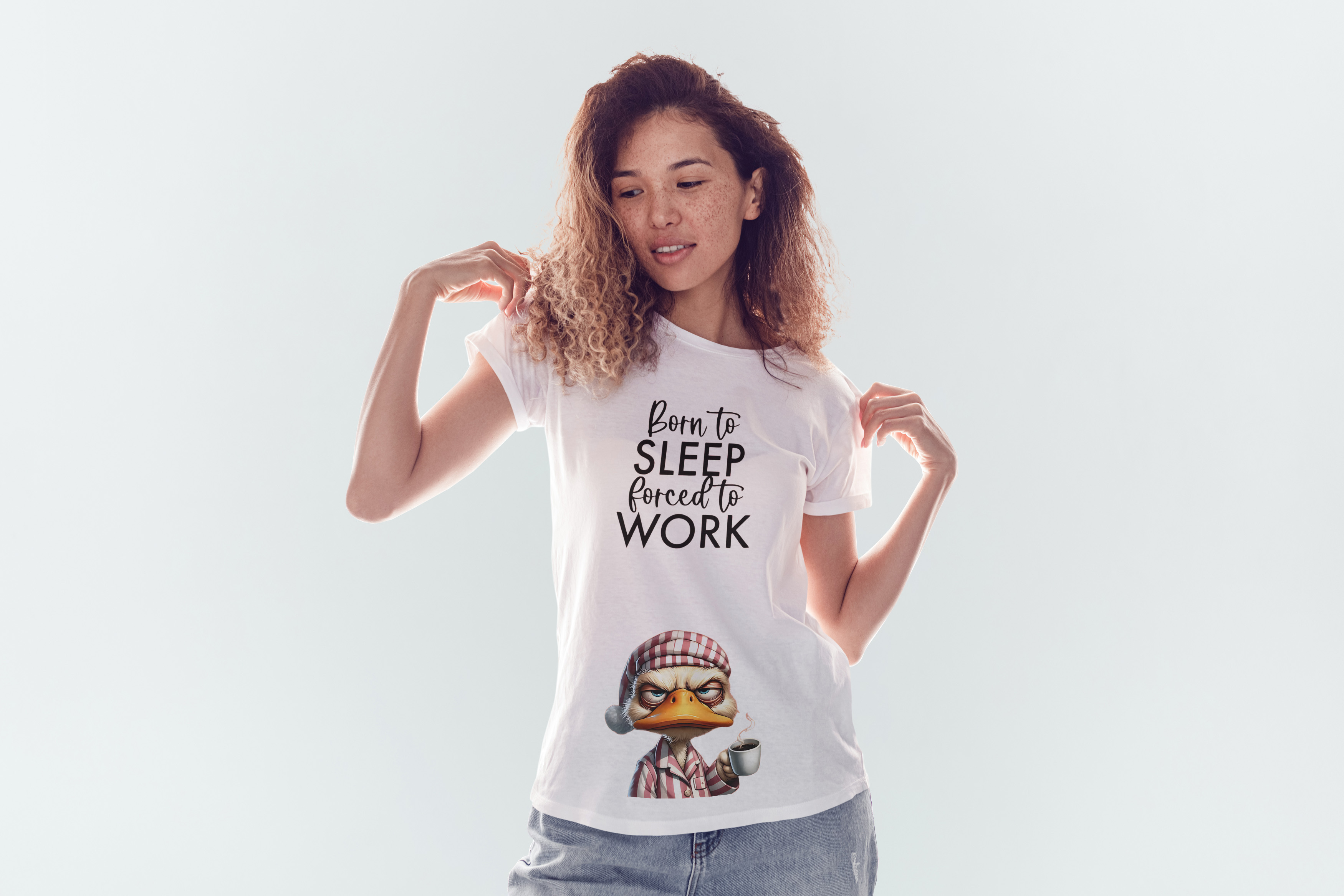 "Born to Sleep, Forced to Work" Regular Fit T-Shirt