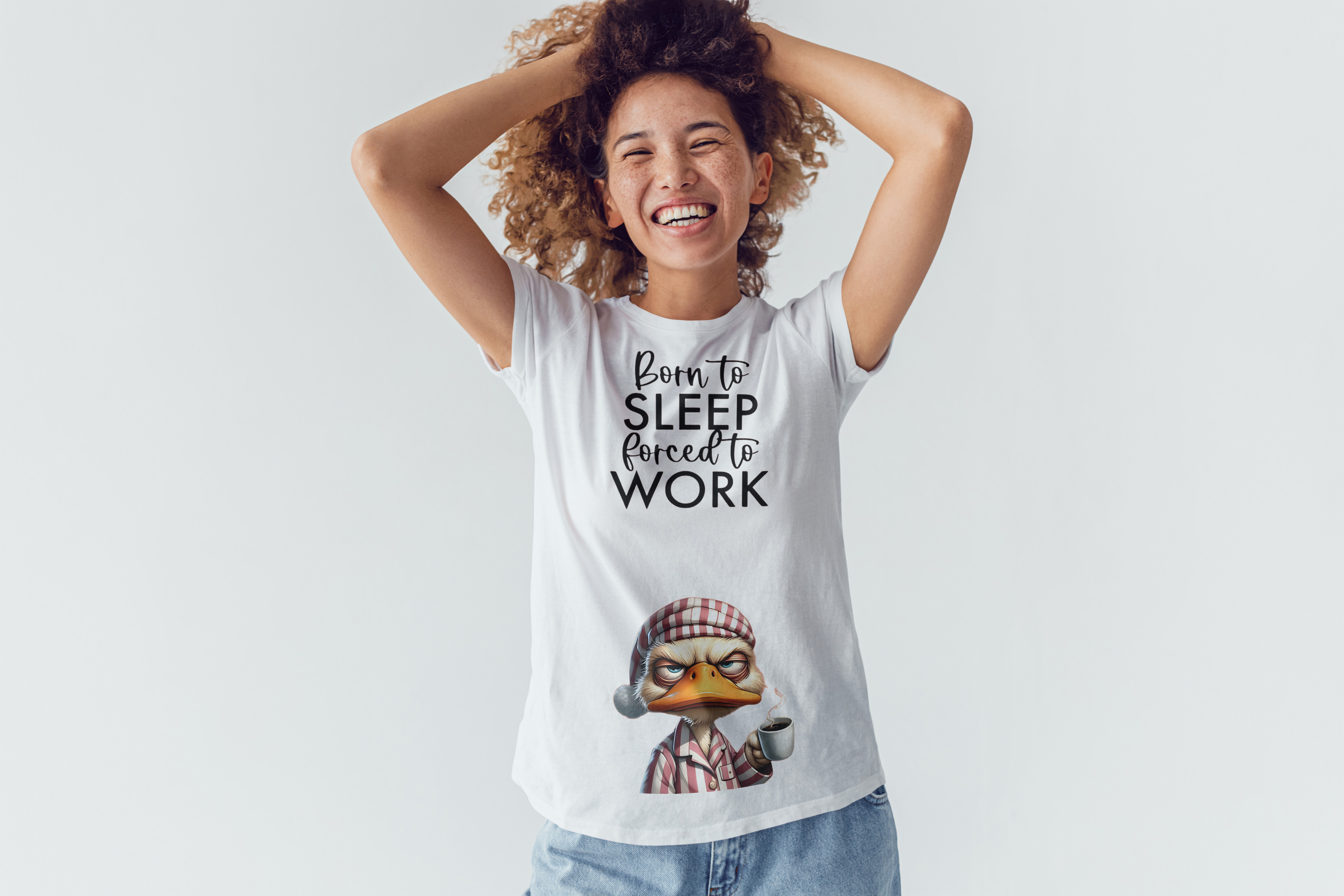 "Born to Sleep, Forced to Work" Regular Fit T-Shirt