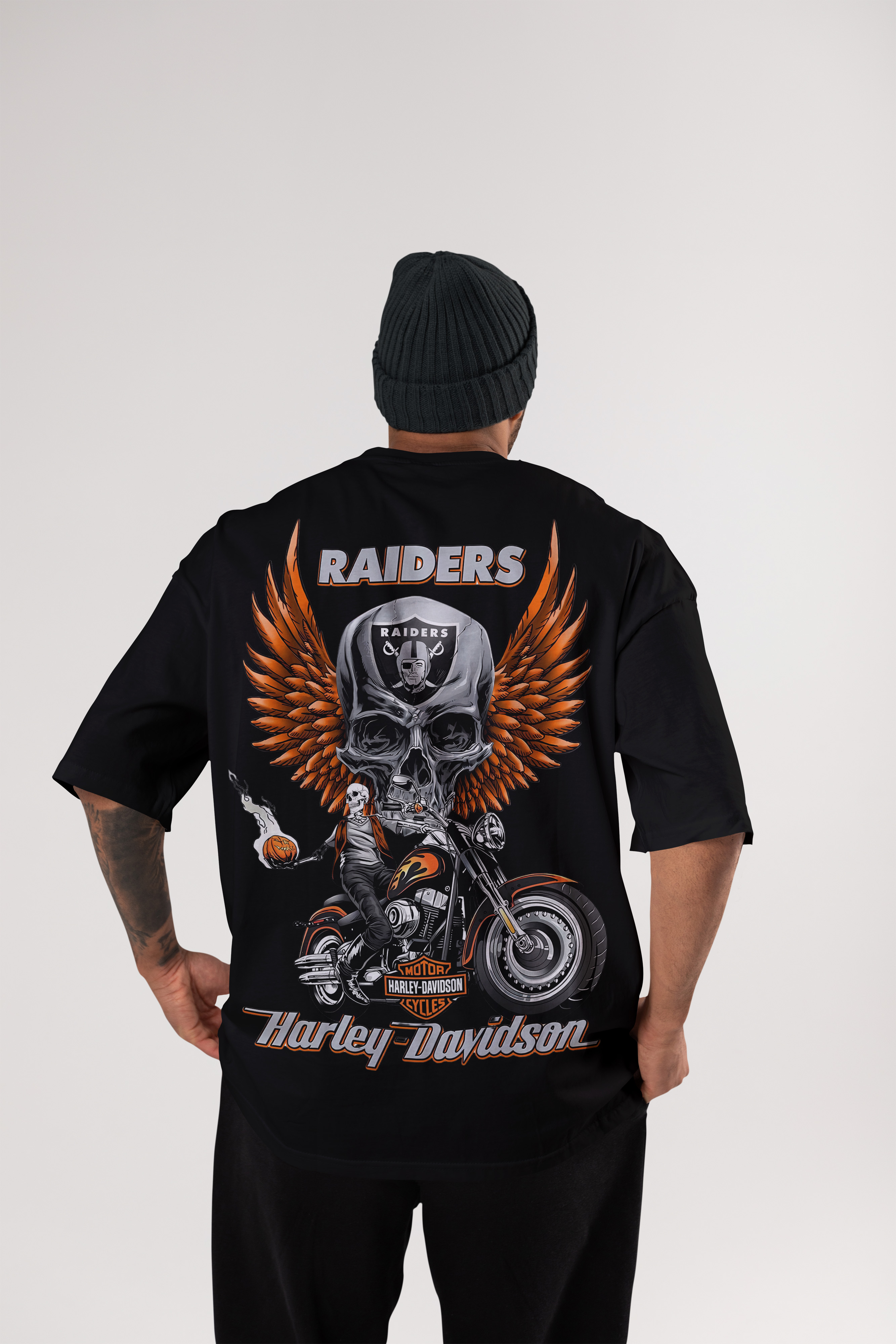Harley-Davidson “Raiders Skull Rider” Oversized T-Shirt