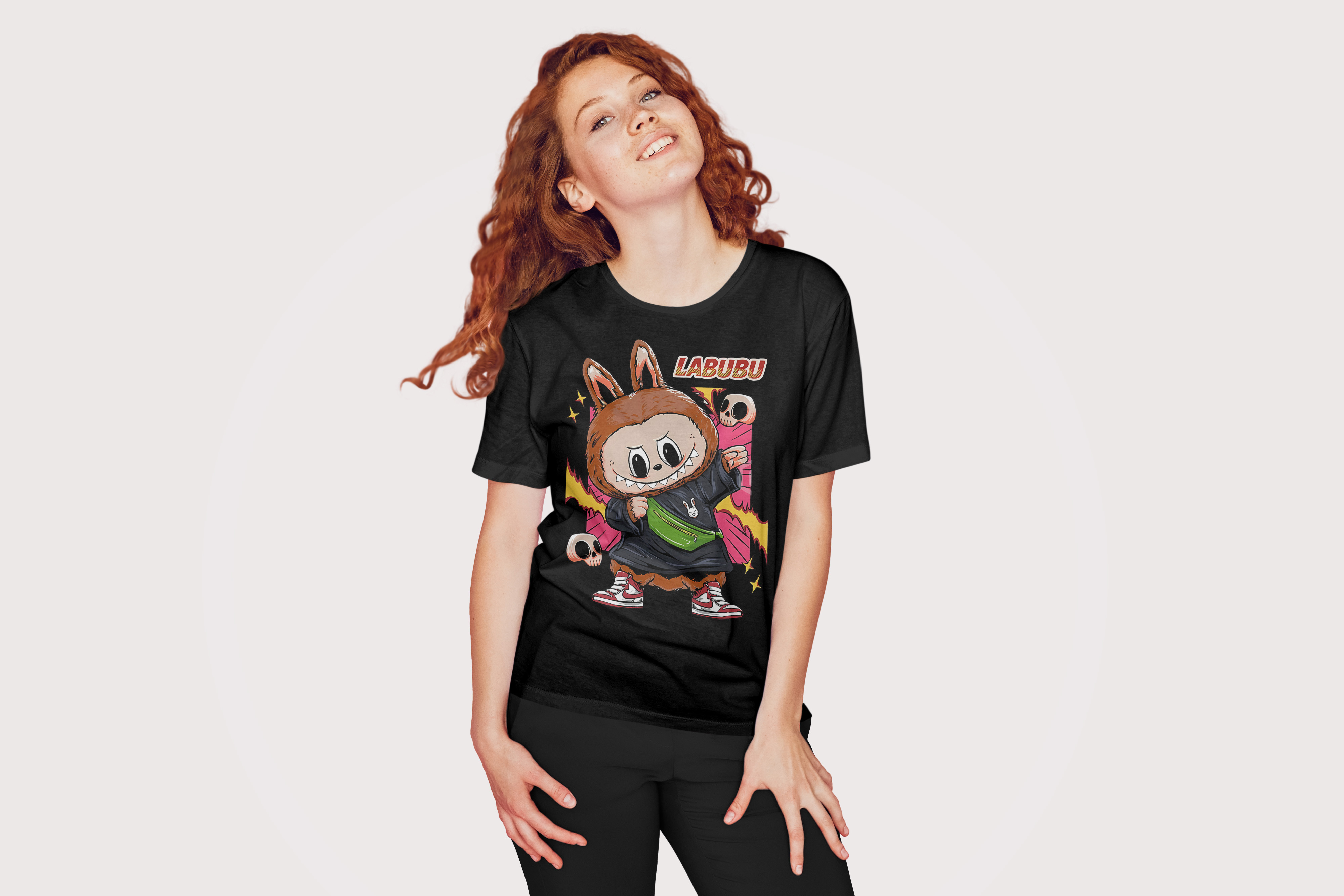 Labubu “Urban Rush” Oversized Fit T-Shirt – Black Edition
