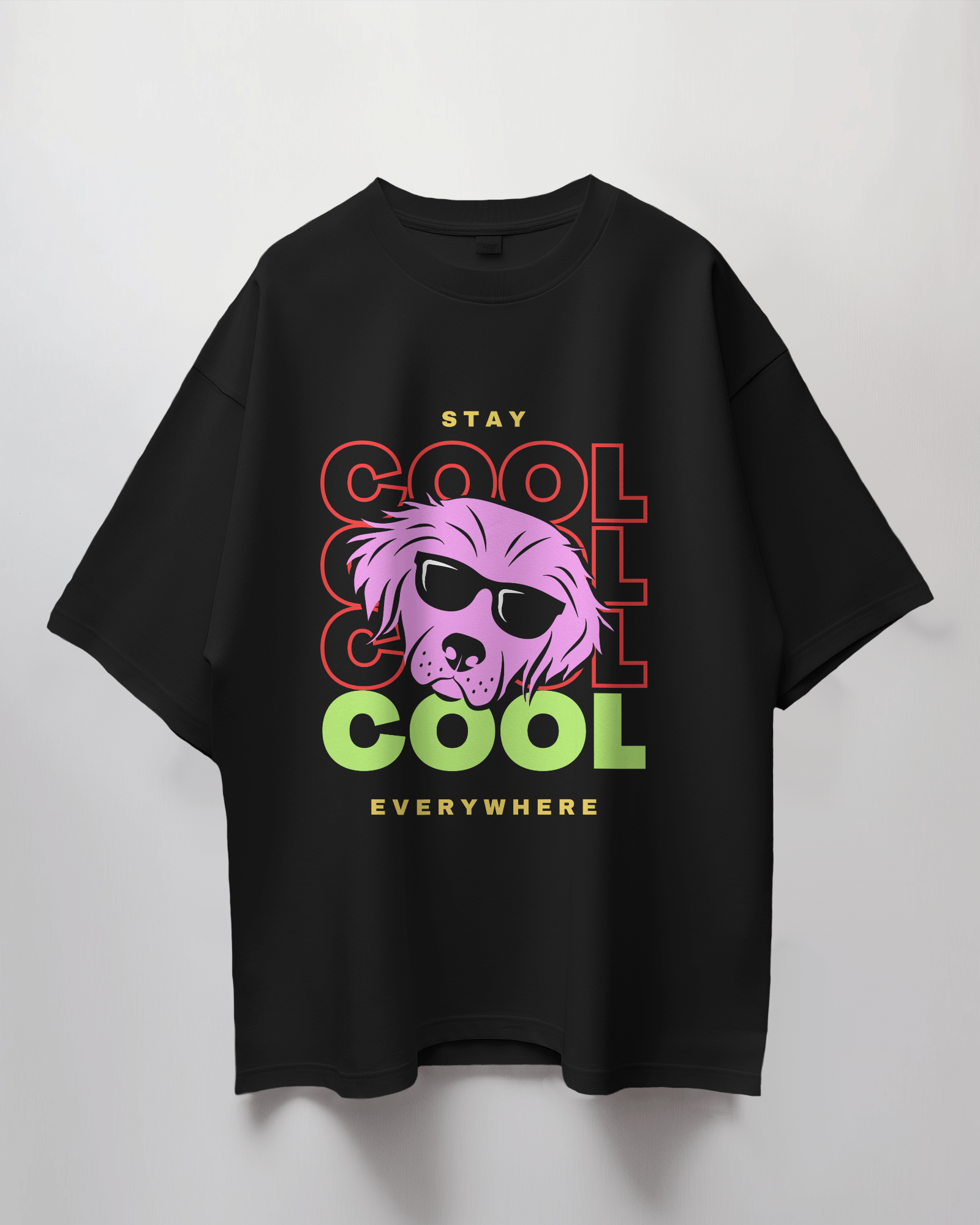 “Stay Cool Everywhere” Oversized Tee – Bold Looks, Chill Vibes