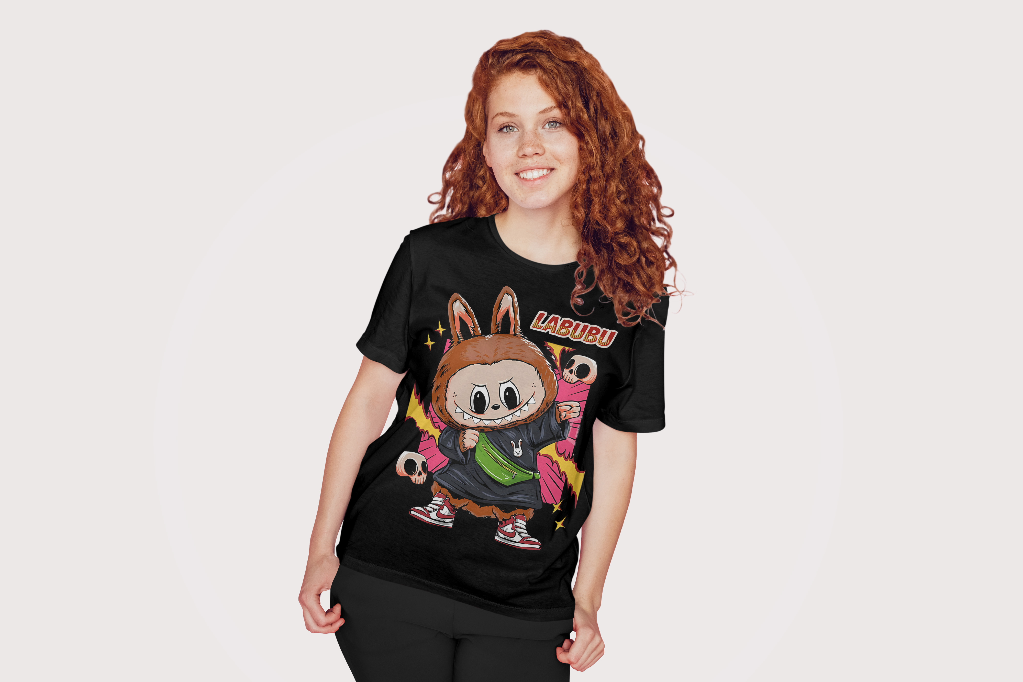 Labubu “Urban Rush” Oversized Fit T-Shirt – Black Edition