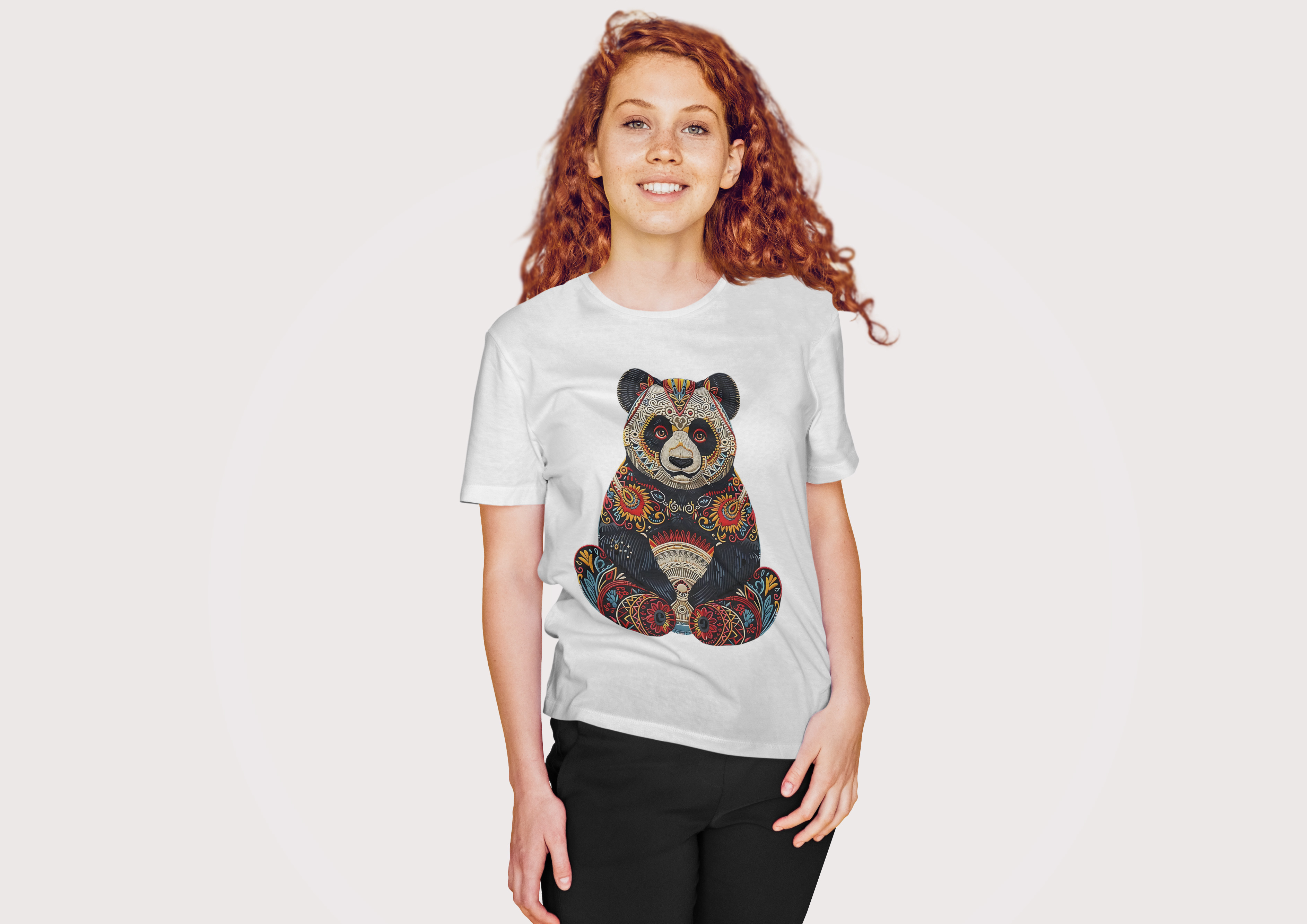 Cloth Wolf Oversized T-Shirt – “Mandala Panda” Edition