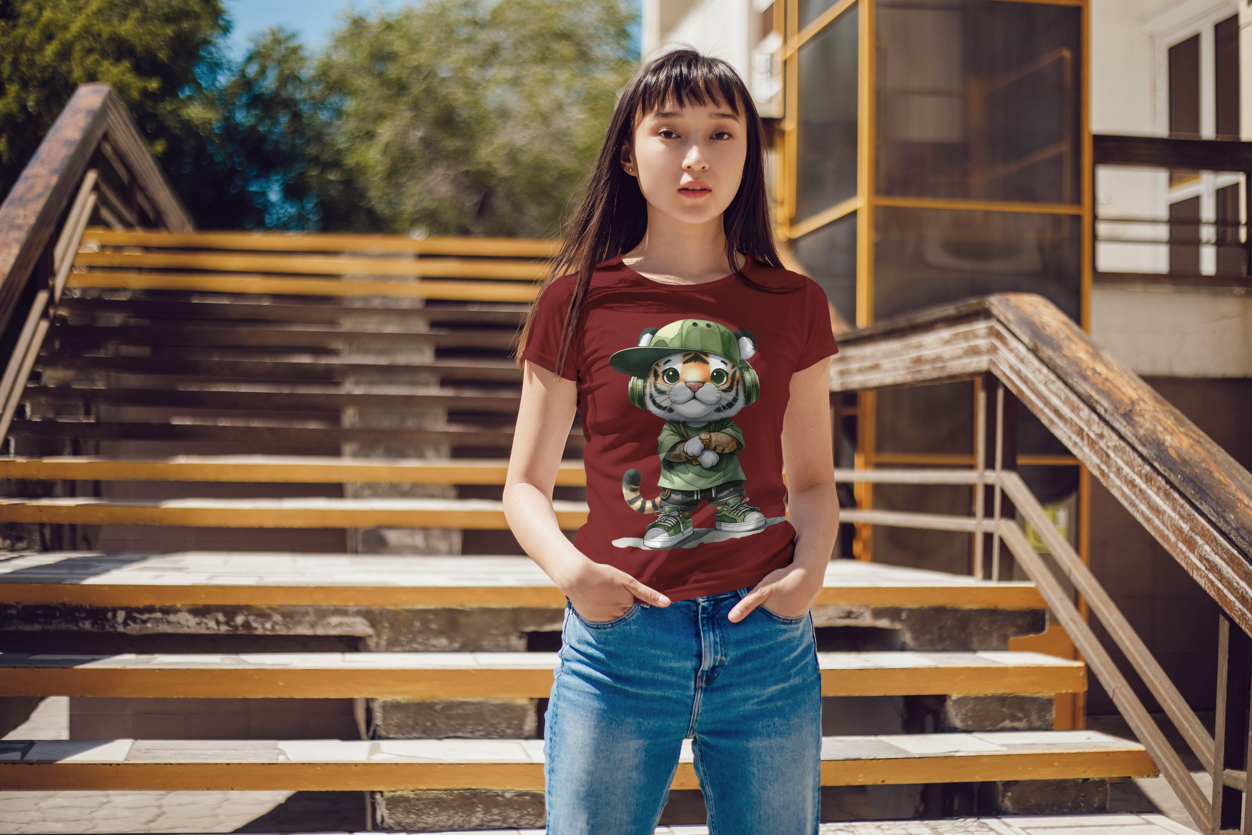 Hip-Hop Tiger Regular Fit T-Shirt