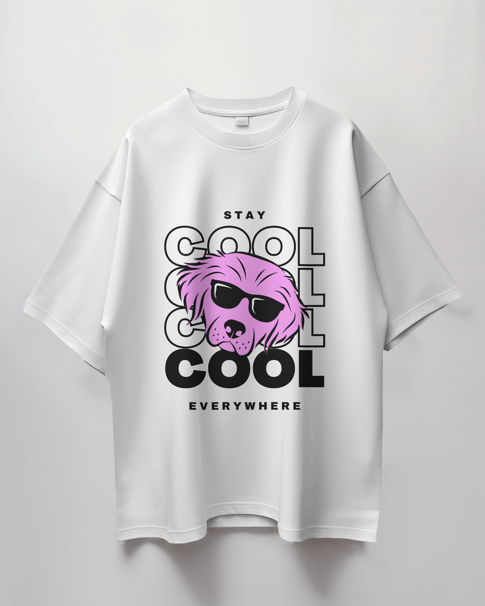 “Stay Cool Everywhere” Oversized Tee – Bold Looks, Chill Vibes