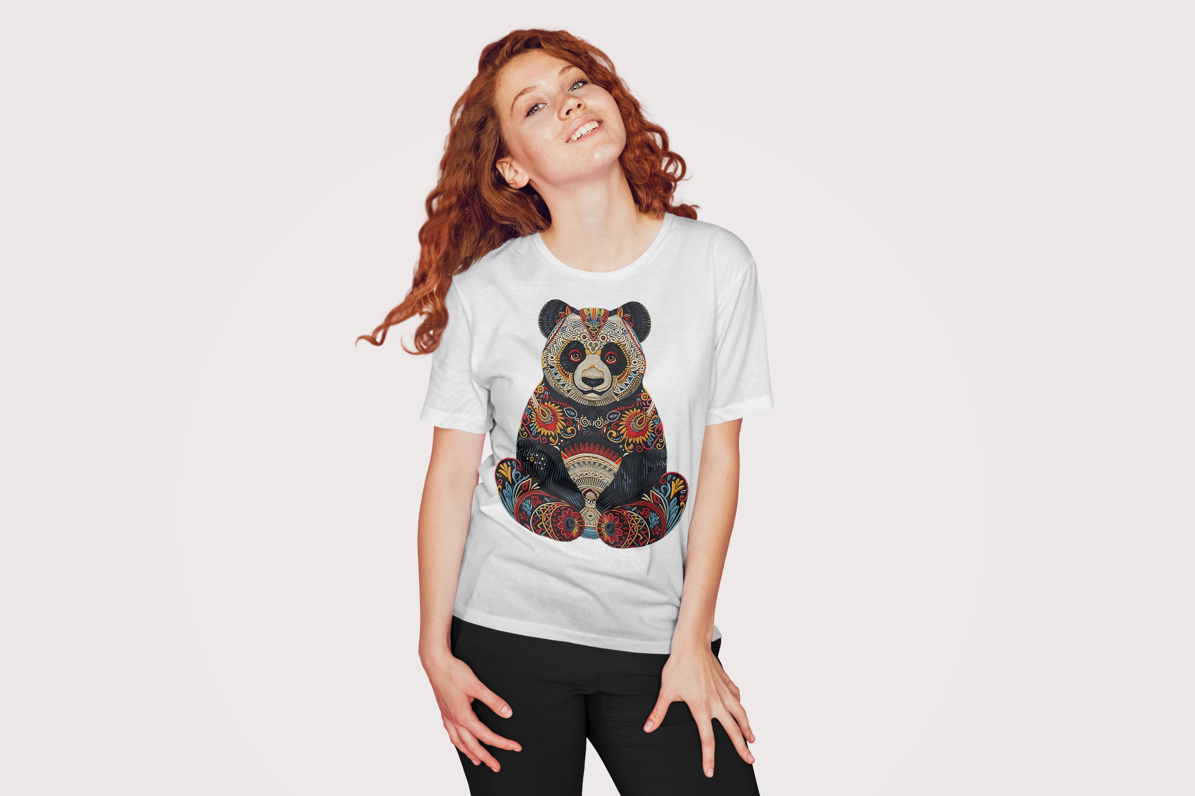 Cloth Wolf Oversized T-Shirt – “Mandala Panda” Edition