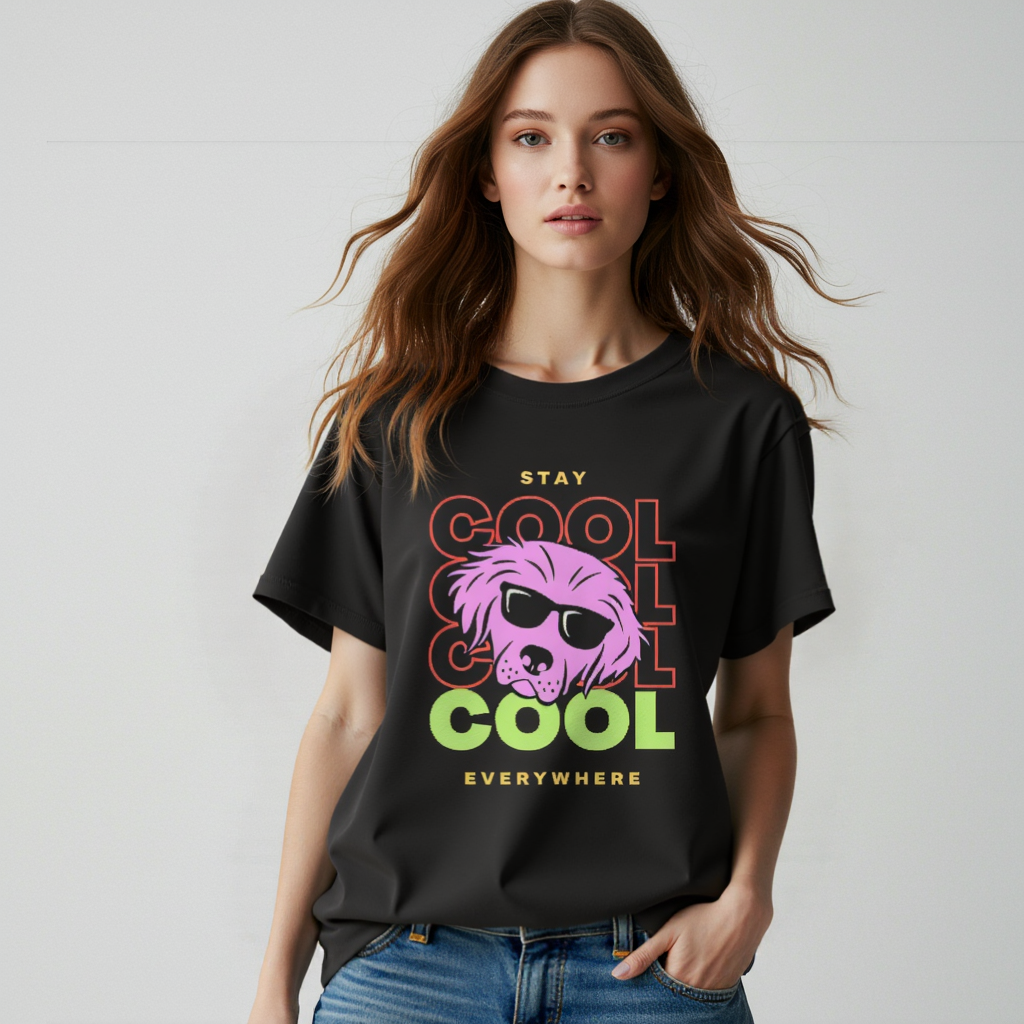 “Stay Cool Everywhere” Oversized Tee – Bold Looks, Chill Vibes