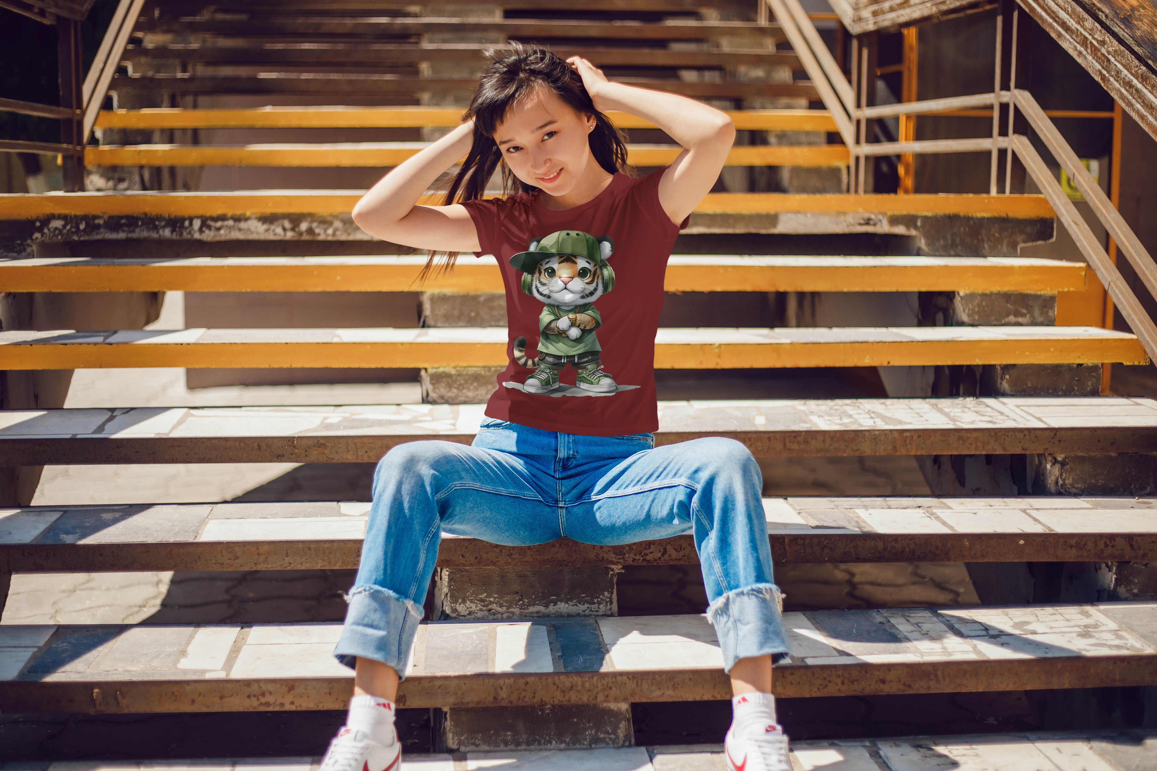 Hip-Hop Tiger Regular Fit T-Shirt