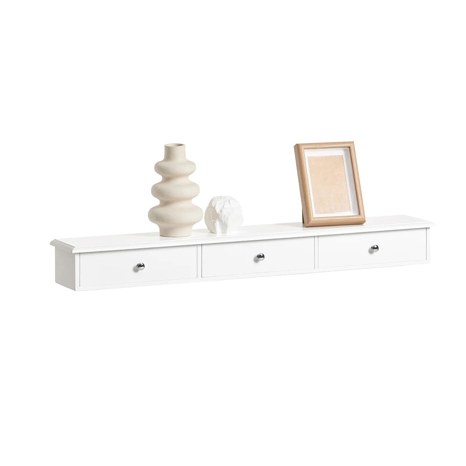 Wall-Mounted Floating Shelf with Drawers