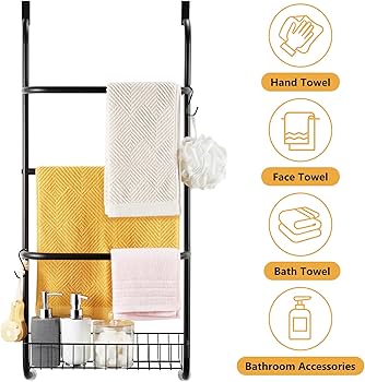 Over-the-door towel rack