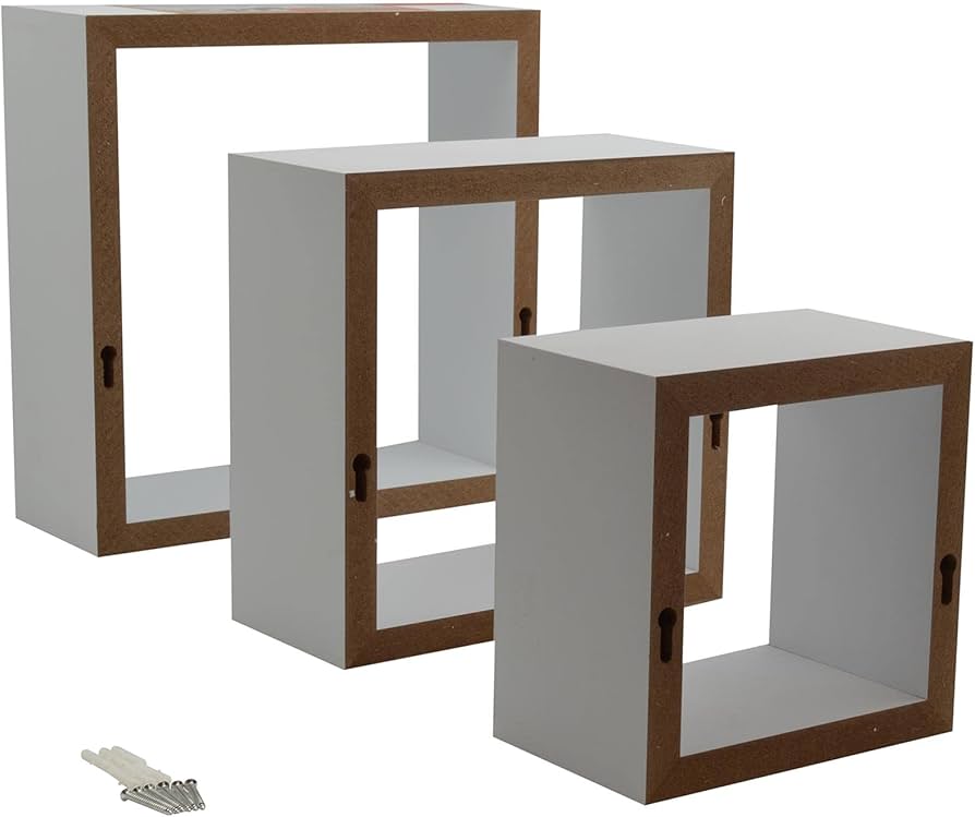 Set of 3 Cube Wall Shelves