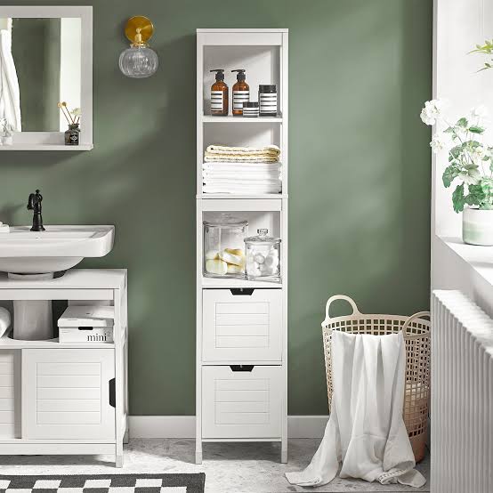 Tall White Bathroom Cabinet