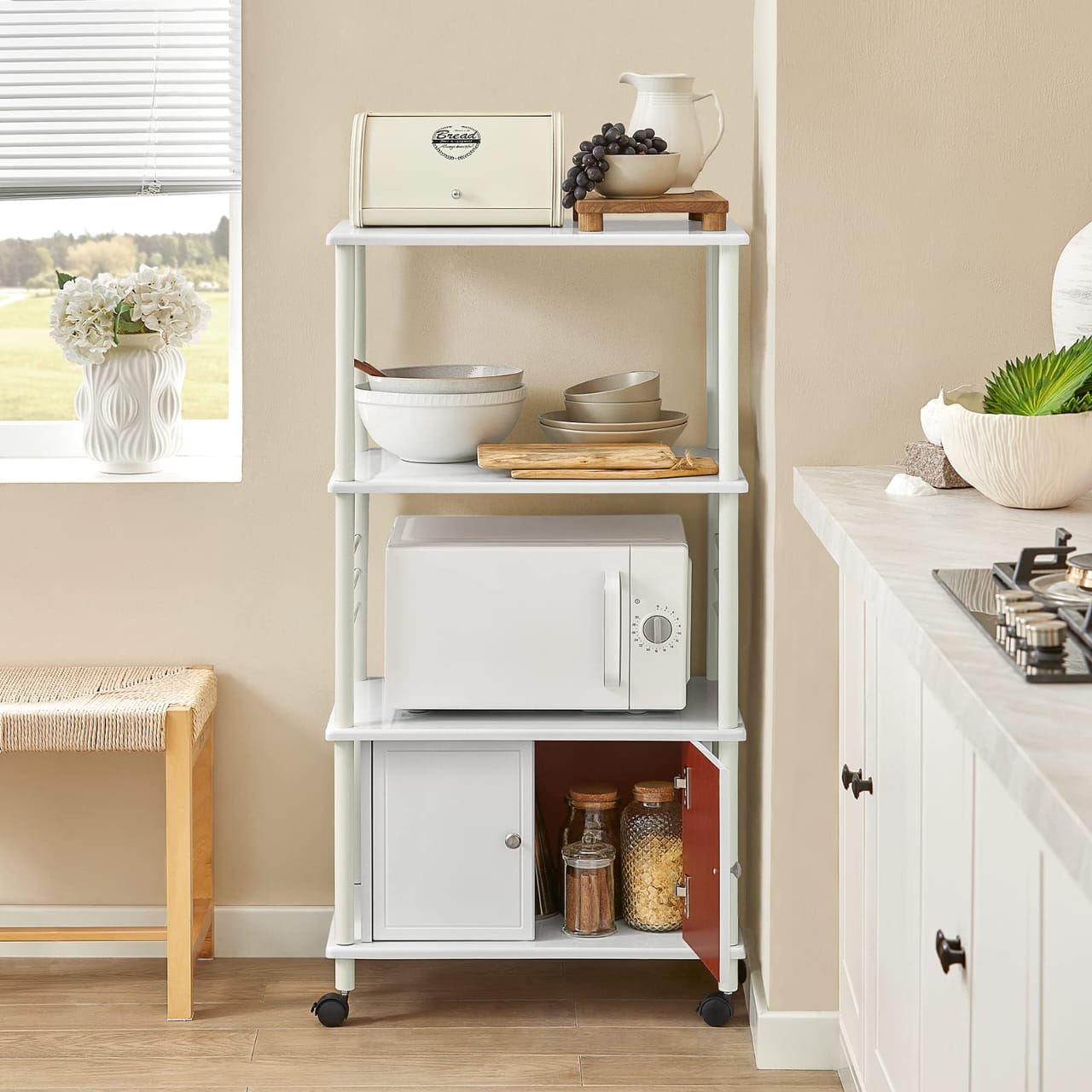 White Kitchen Storage Rack