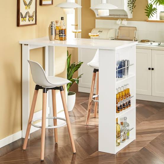 Modern White Breakfast Bar Table