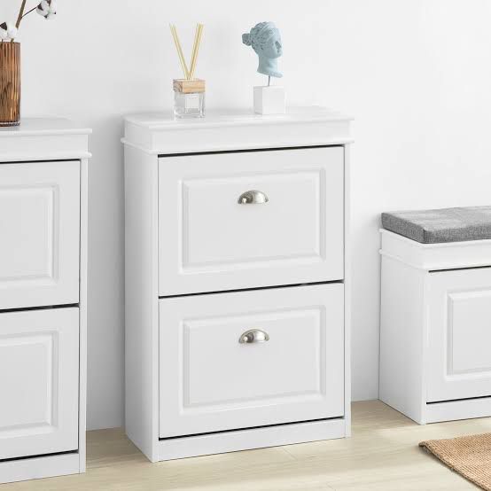 White Two-Drawer Storage Cabinet