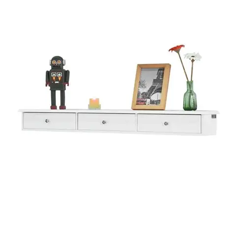 Wall-Mounted Floating Shelf with Drawers